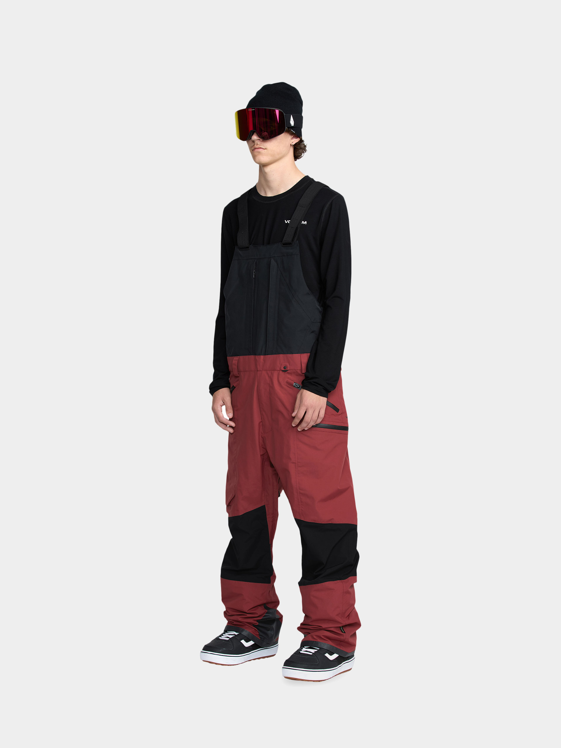 Pánske Snowboardové nohavice Volcom Rain Gore Tex Bib Overall (burnt red)