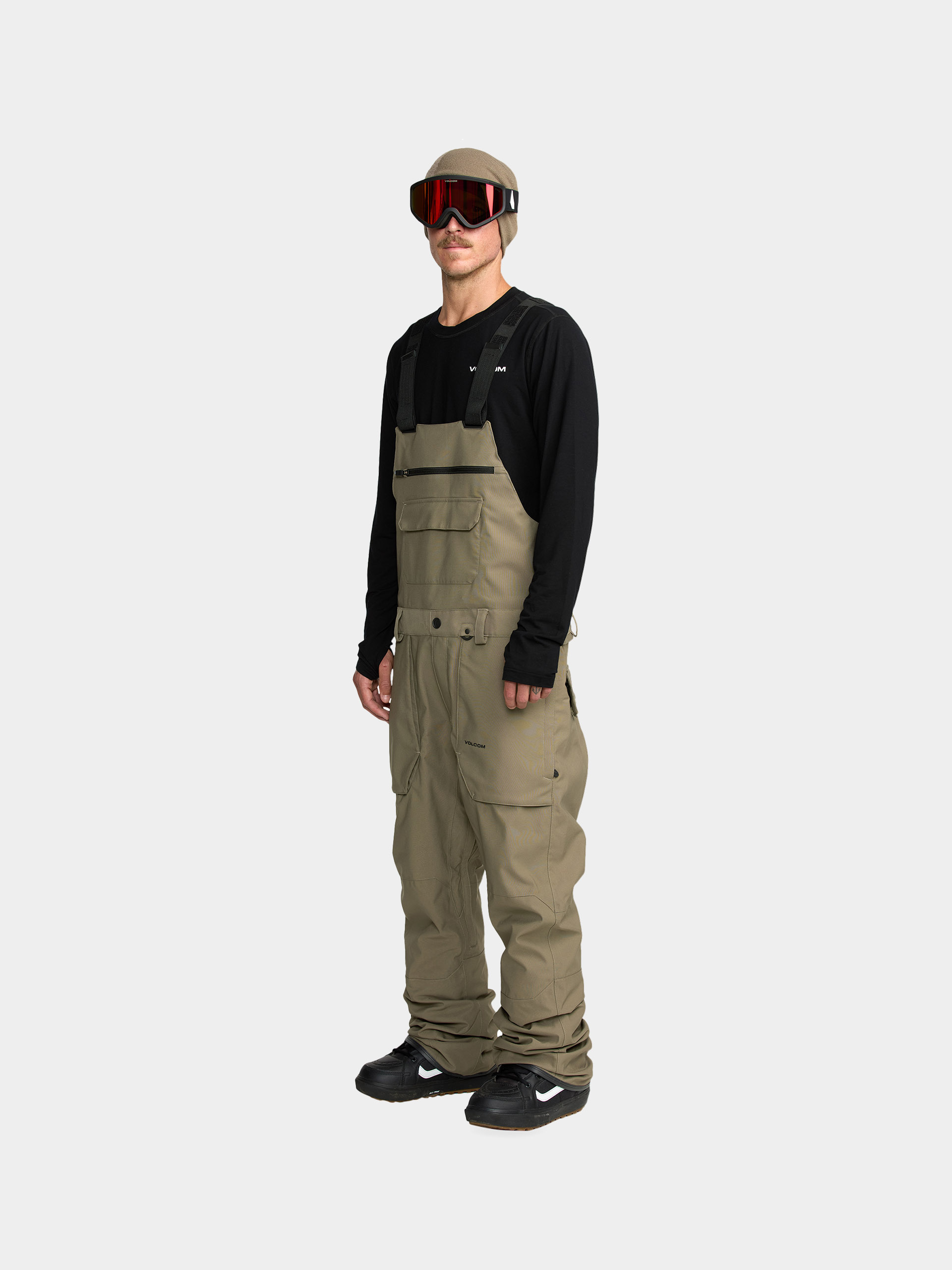 Pánske Snowboardové nohavice Volcom Roan Bib Overall (military)