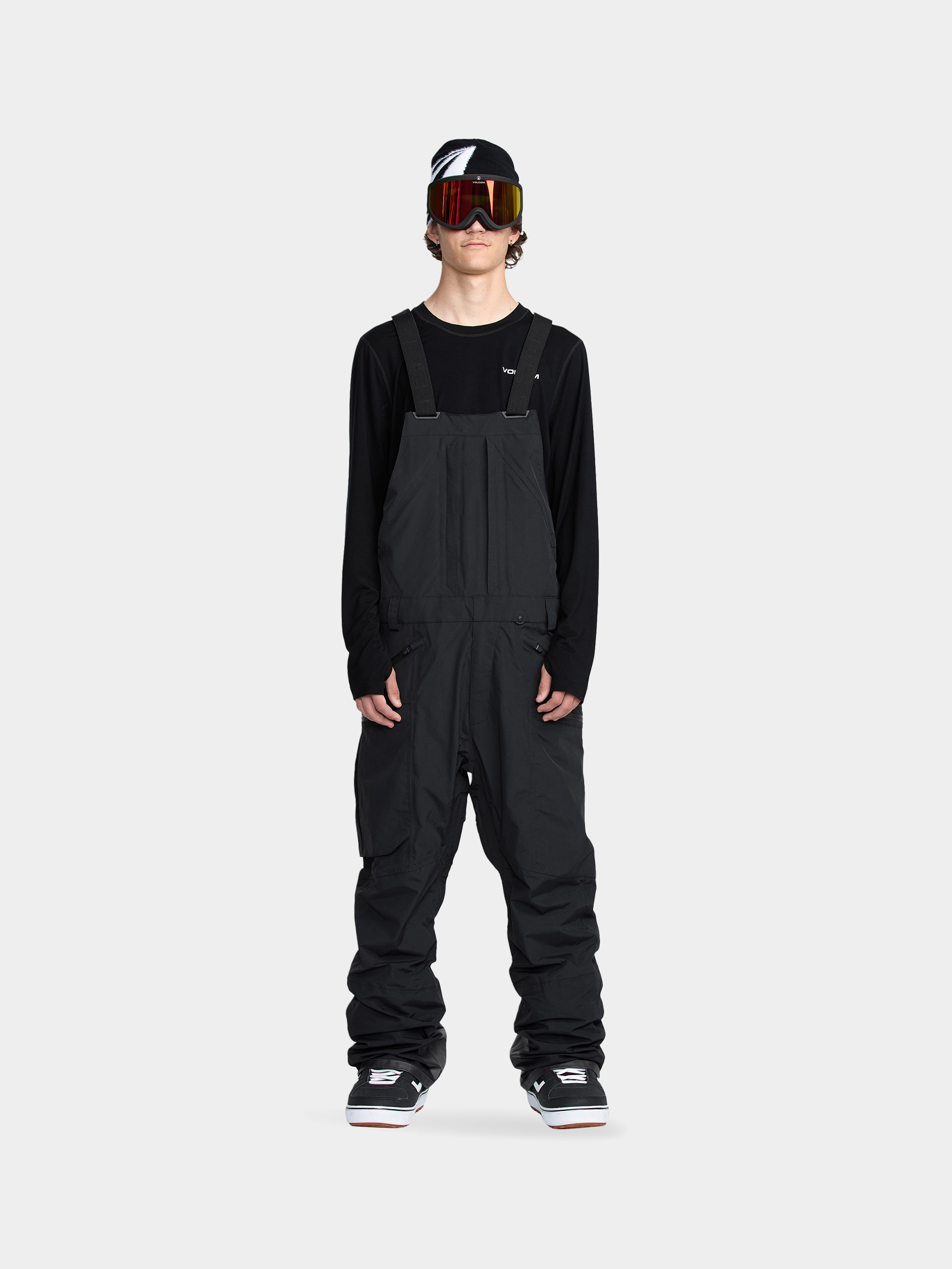 Snowboardovu00e9 nohavice Volcom Rain Gore Tex Bib Overall (black)