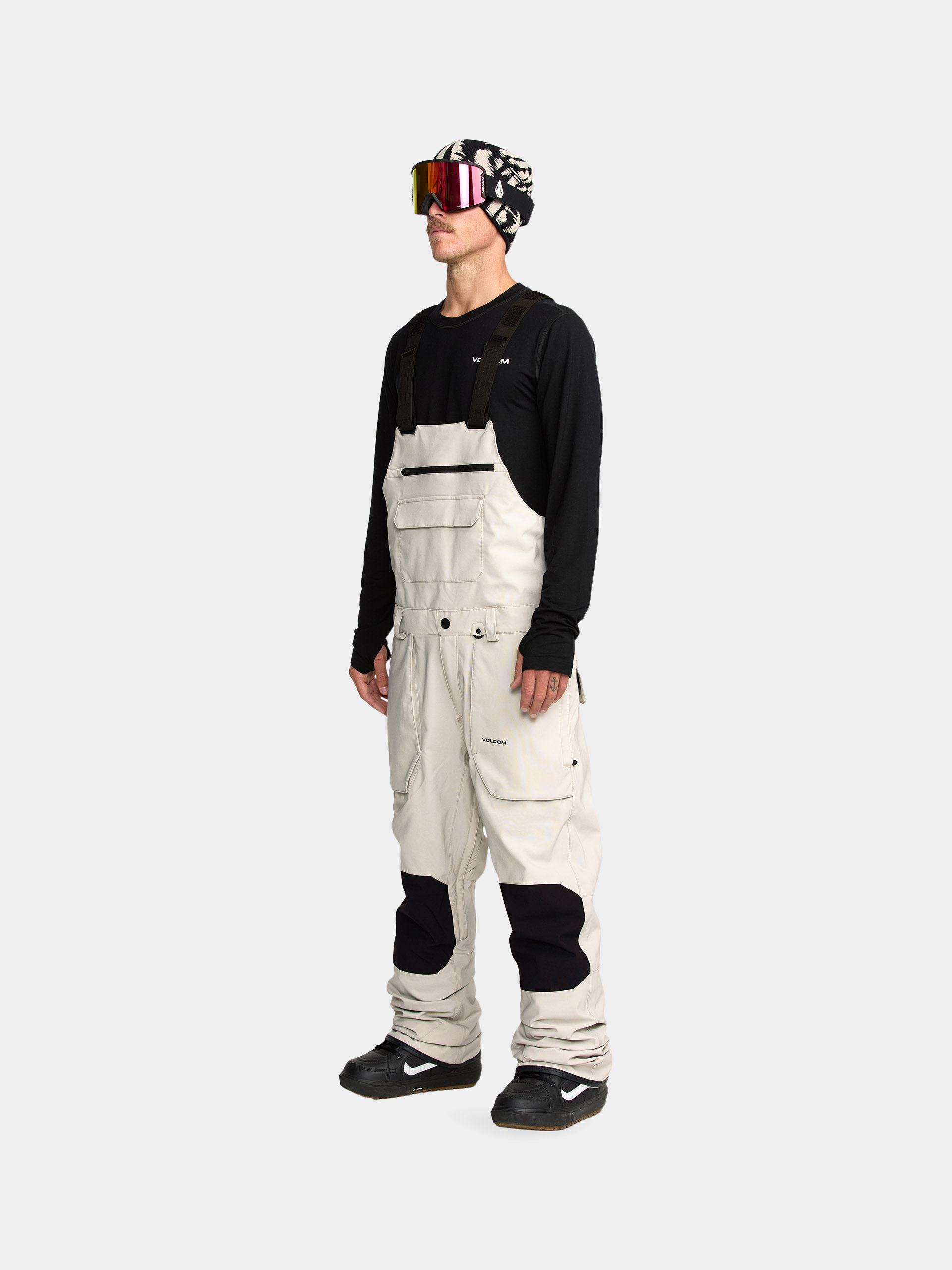 Pánske Snowboardové nohavice Volcom Roan Bib Overall (stone)