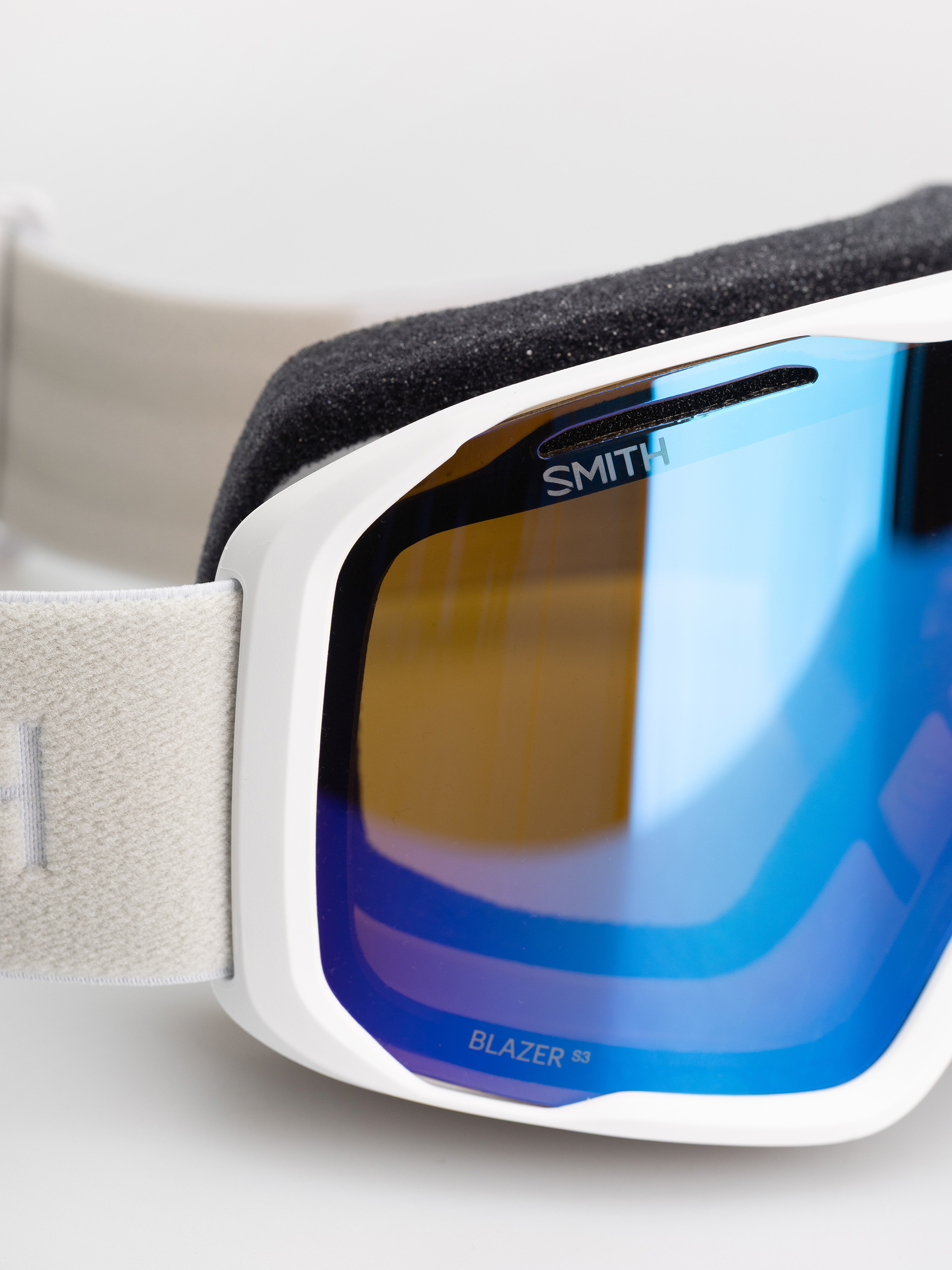 Snowboardové okuliare Smith Blazer (white/green sol x mirror)