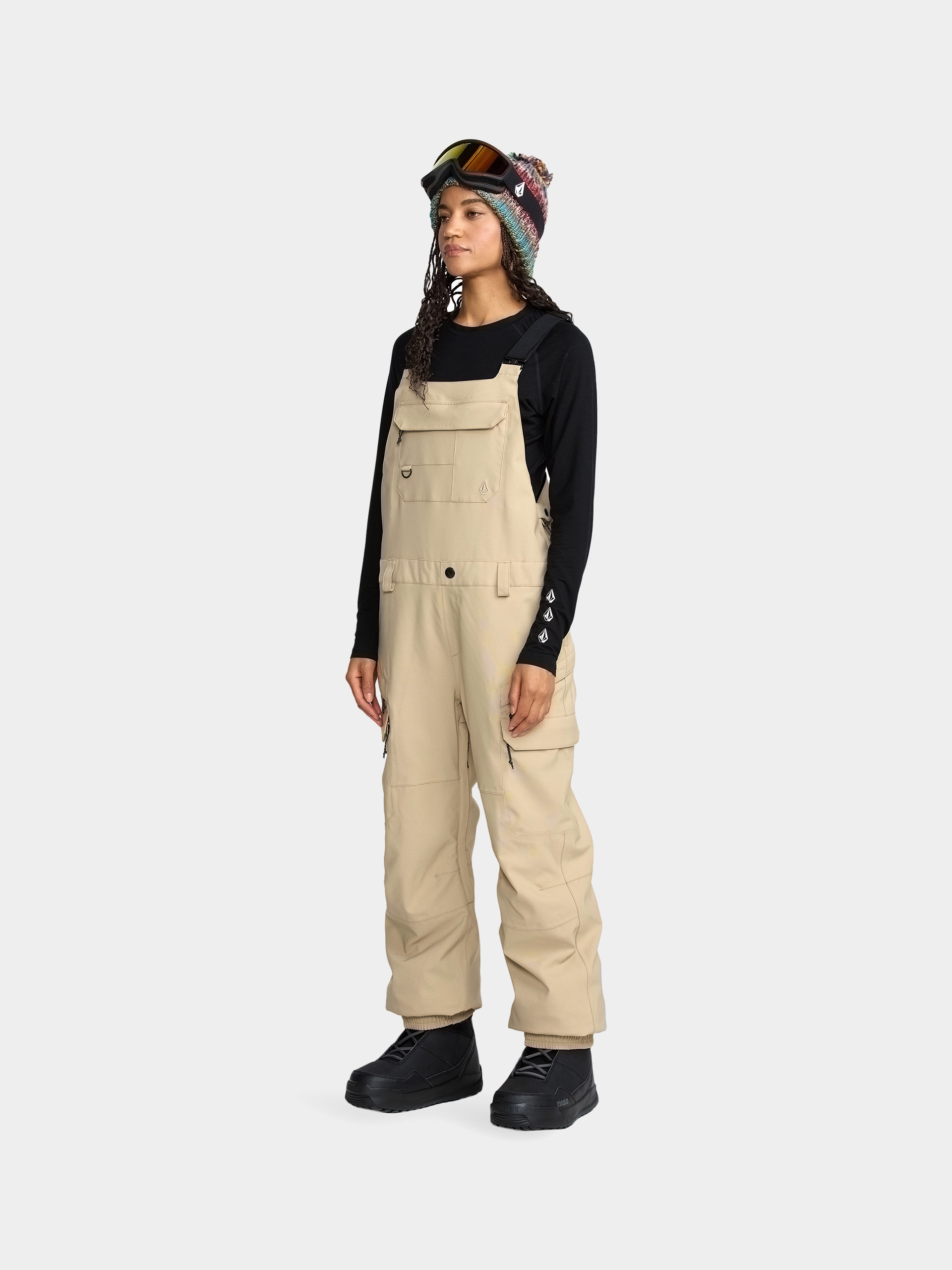 Dámske Snowboardové nohavice Volcom Creston 3D Stretch Bib Overall (oatmeal)
