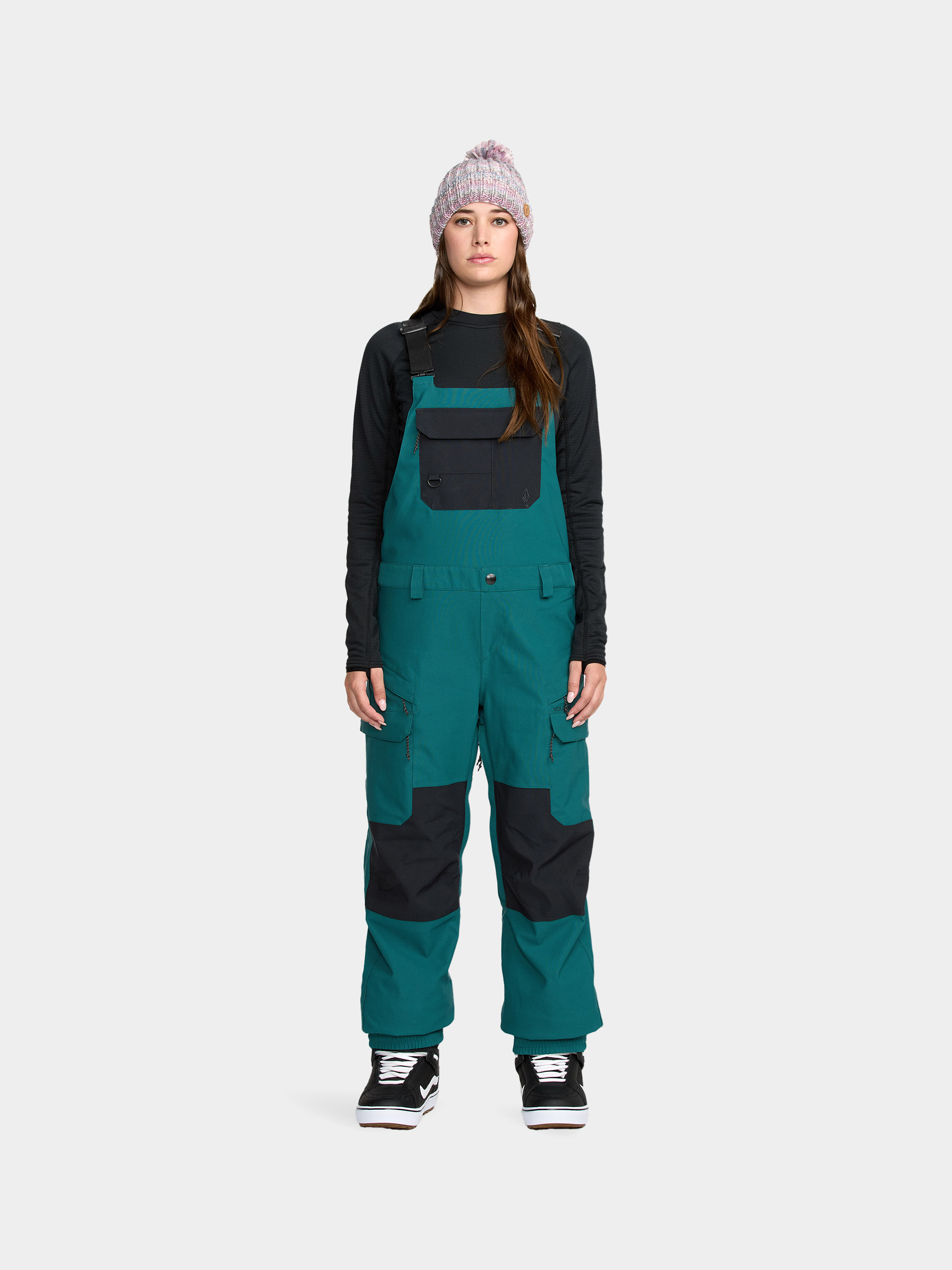 Snowboardovu00e9 nohavice Volcom Creston 3D Stretch Bib Overall Wmn (atlantic deep)