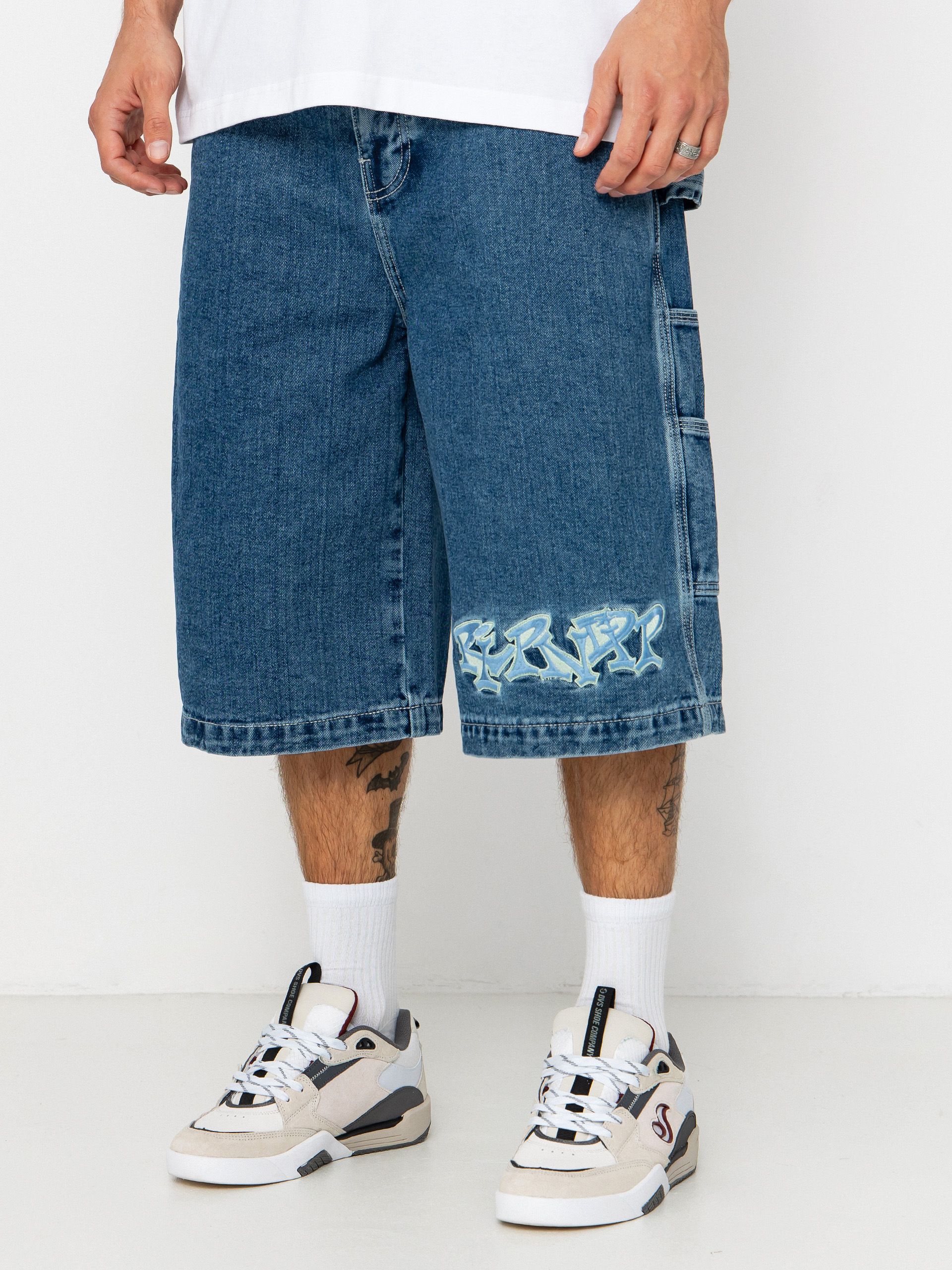 Kraťasy RipNDip Ace Ultra Wide Leg (medium wash)