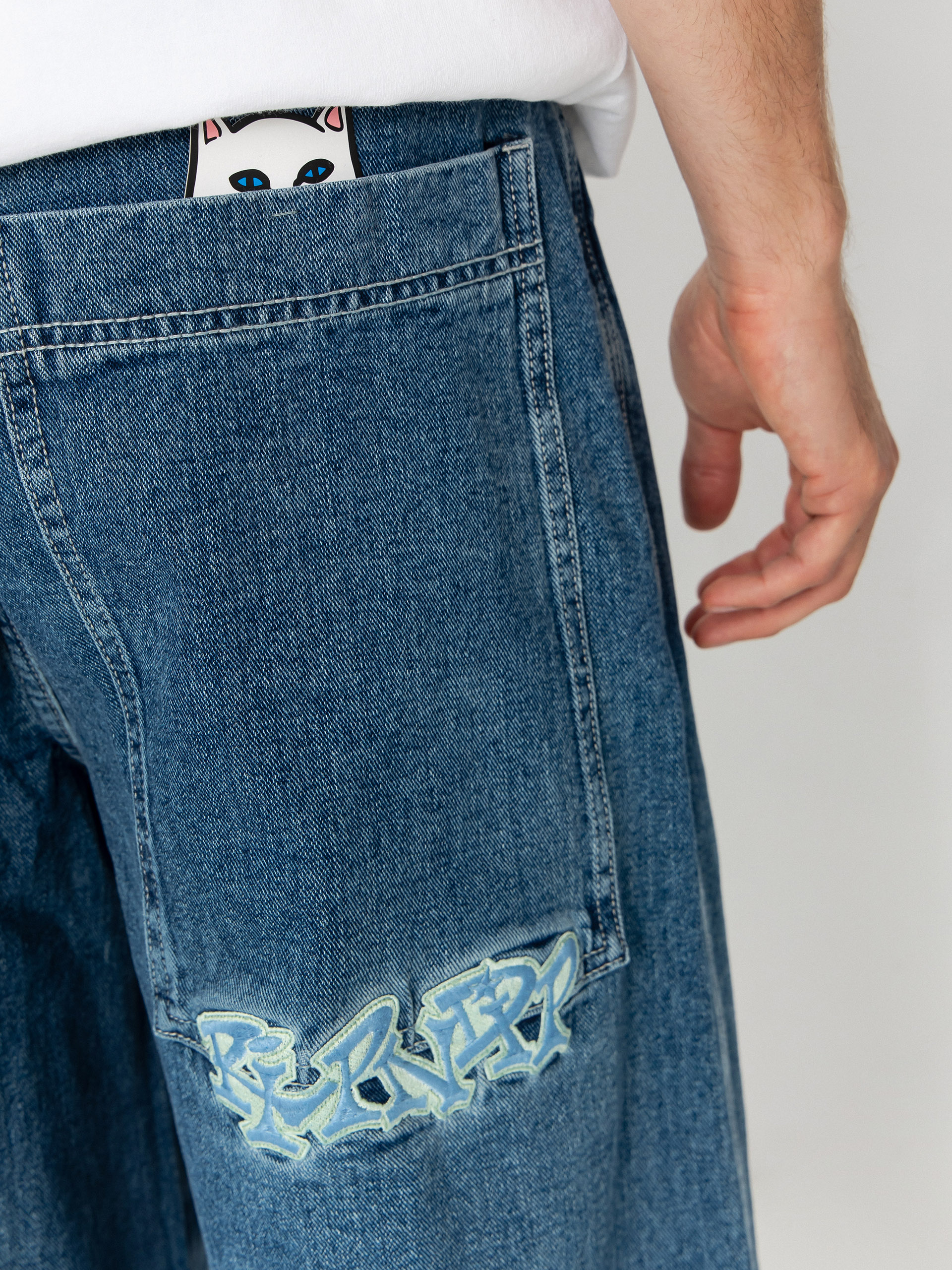 Nohavice RipNDip Ace Ultra Wide Leg (medium wash)