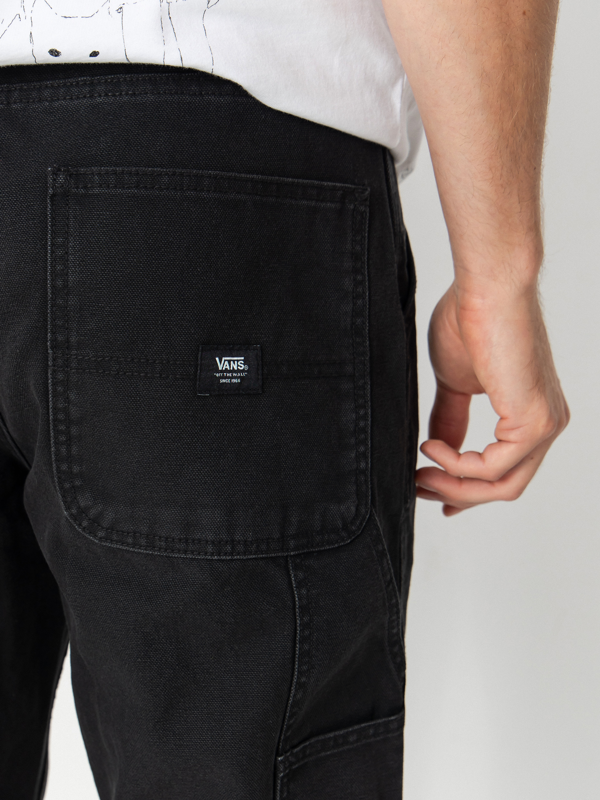 Nohavice Vans Drill Chore Carpenter Loose Vintage Wash (black)