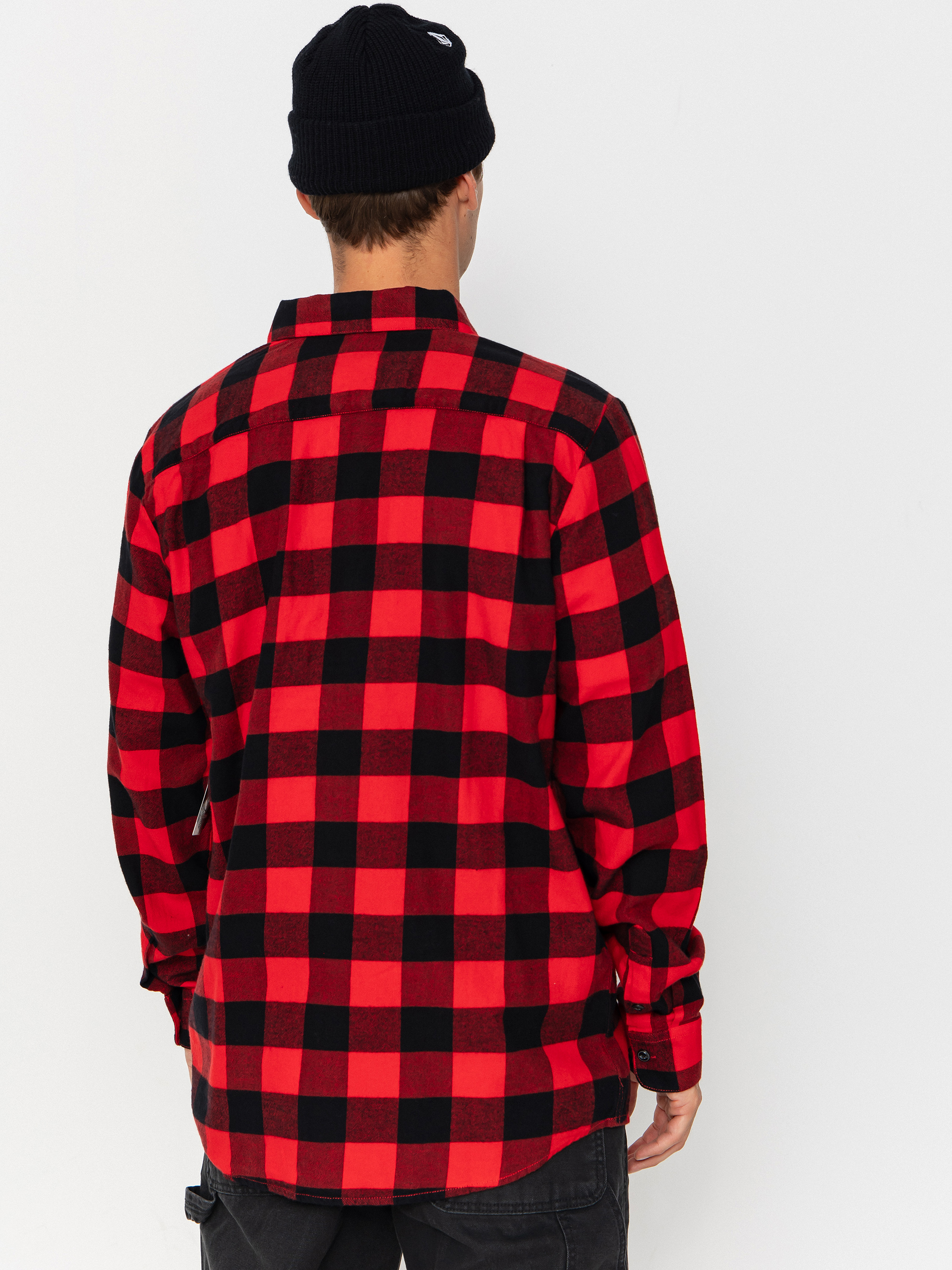 Košeľa Volcom Caden Plaid (lifeguard red)