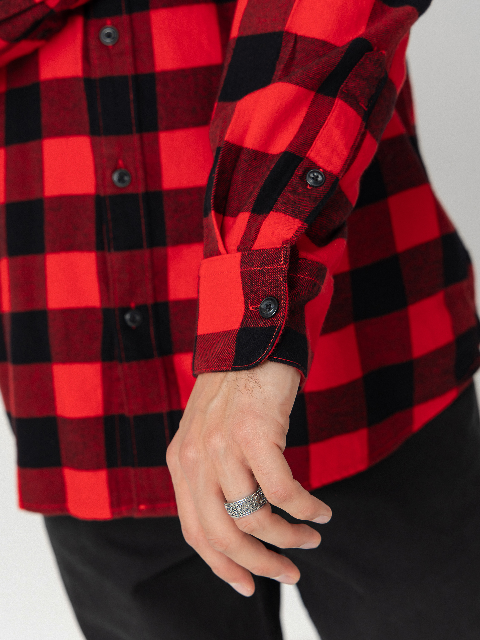 Košeľa Volcom Caden Plaid (lifeguard red)