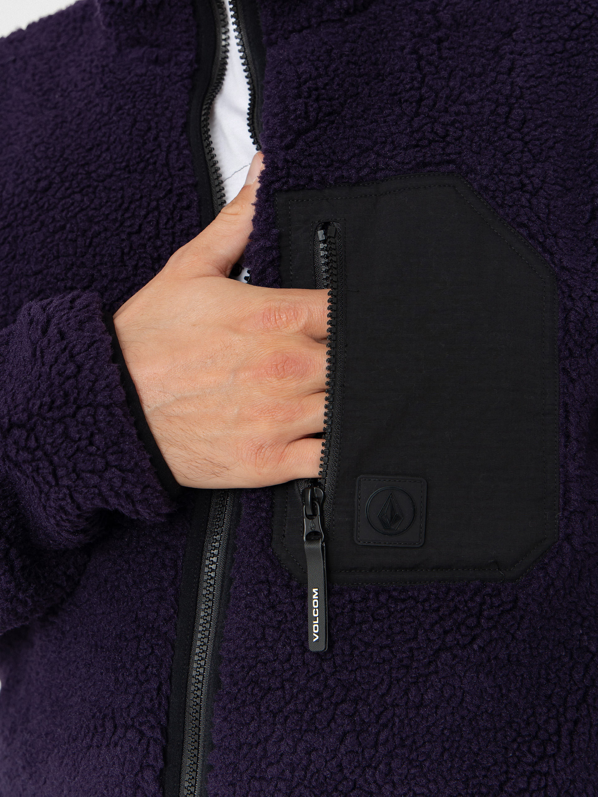 Pánsky Flísová mikina Volcom Muzzer Fuzzar (dark purple)