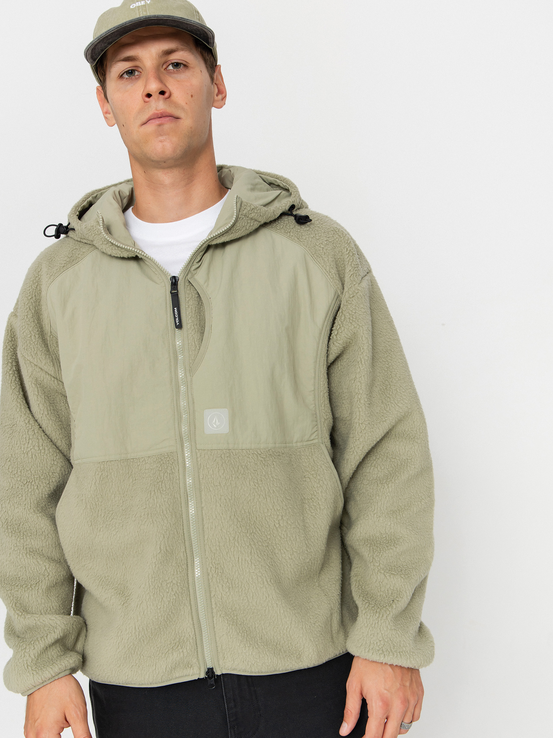 Mikina s kapucňou Volcom Nomaa Sherpa ZHD (green tea)