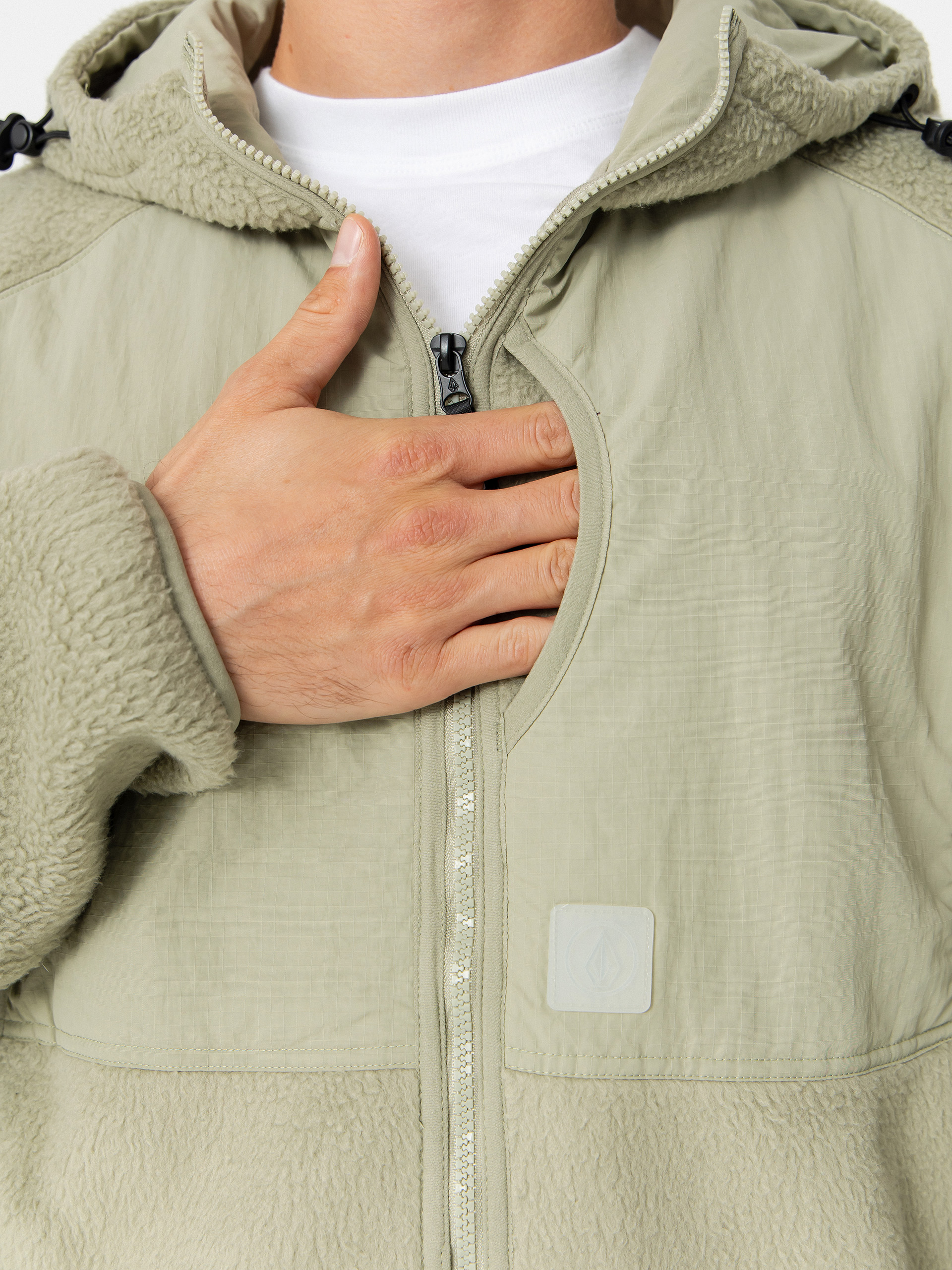 Mikina s kapucňou Volcom Nomaa Sherpa ZHD (green tea)