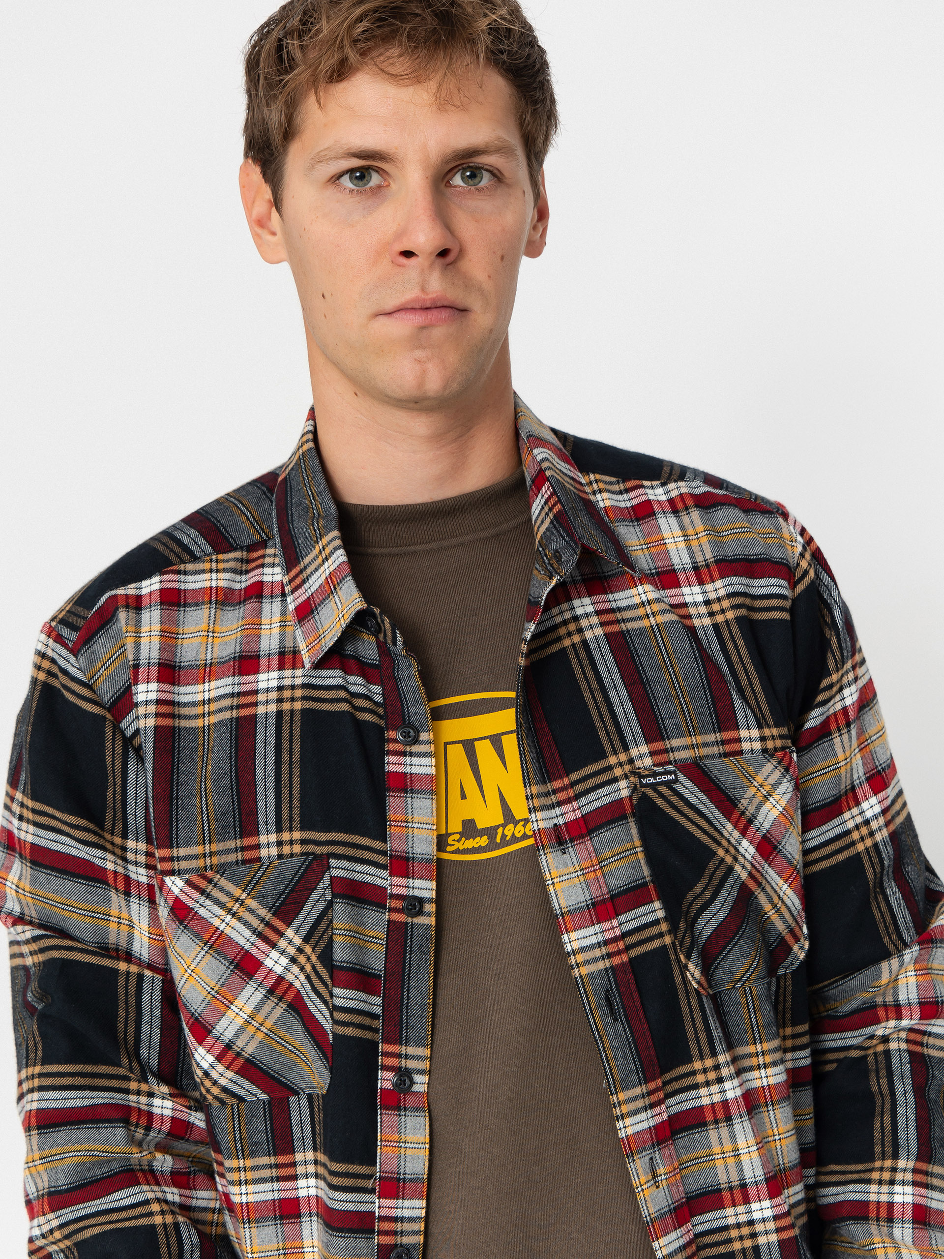 Košeľa Volcom Netastone Flannel (antique black)
