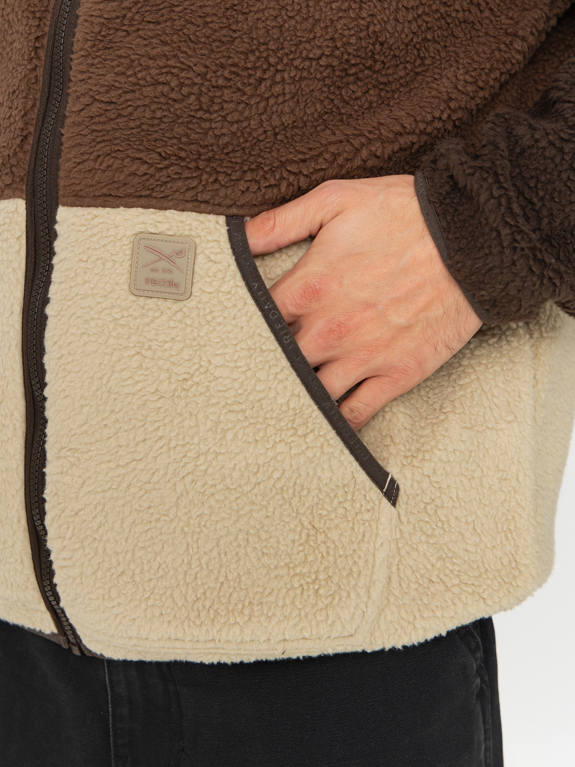 Pánsky Flísová mikina Iriedaily Quentin Fleece (dark coffee)