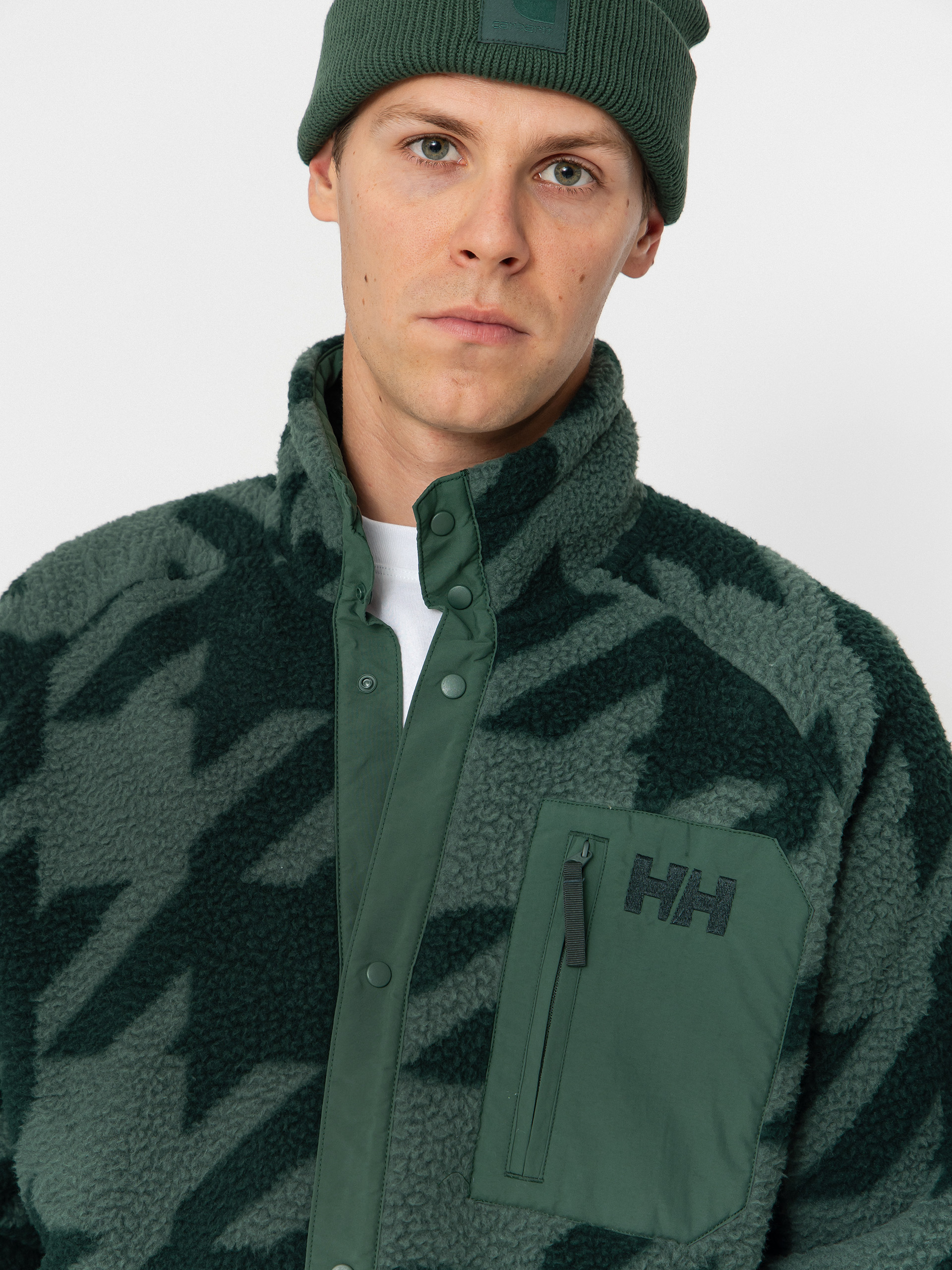 Pánsky Flísová mikina Helly Hansen Panorama Printed Pile Snap (jungle green houndstooth a)