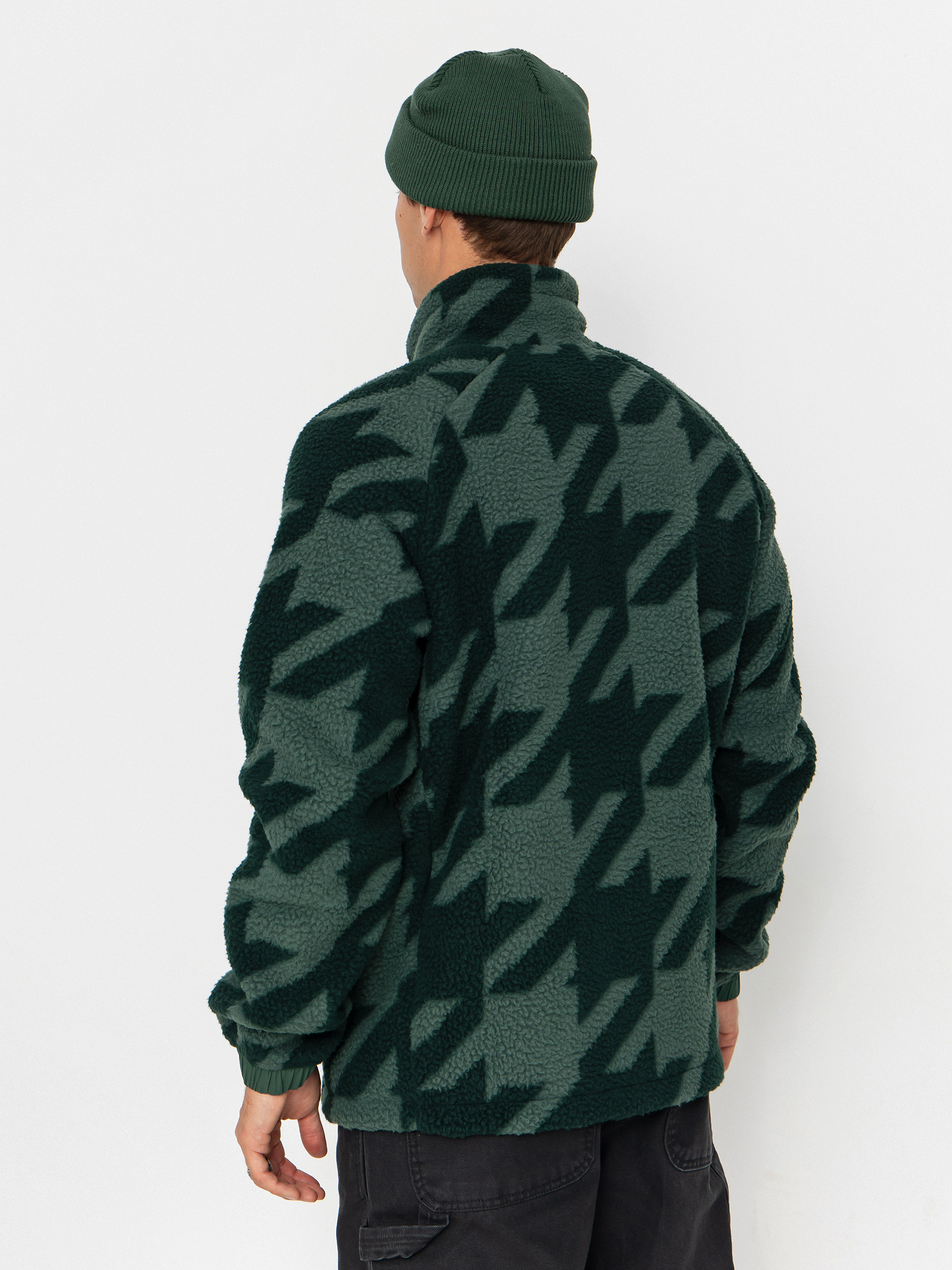 Pánsky Flísová mikina Helly Hansen Panorama Printed Pile Snap (jungle green houndstooth a)