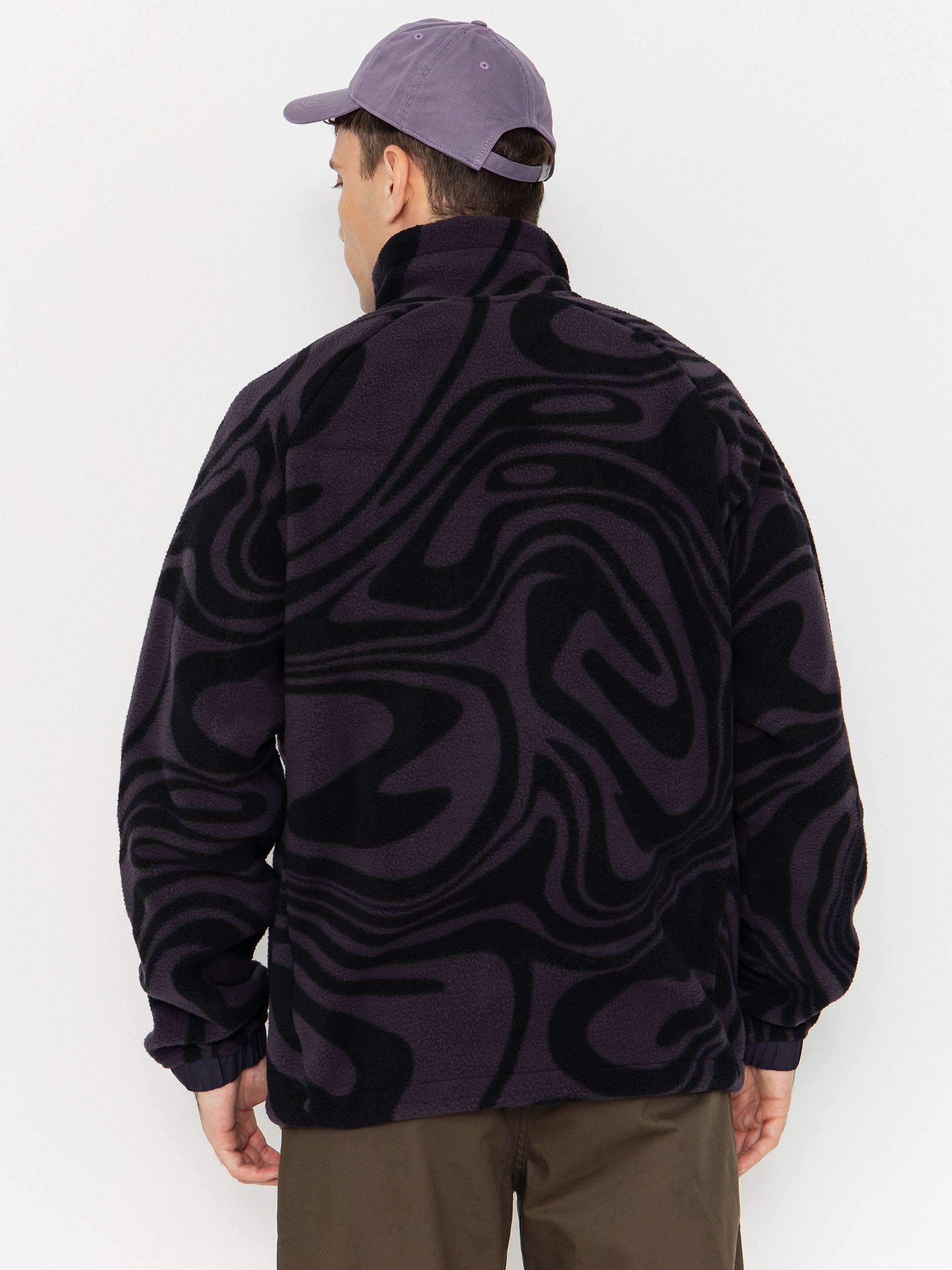 Pánsky Flísová mikina Helly Hansen Panorama Printed Pile Snap (black grape swirl aop)