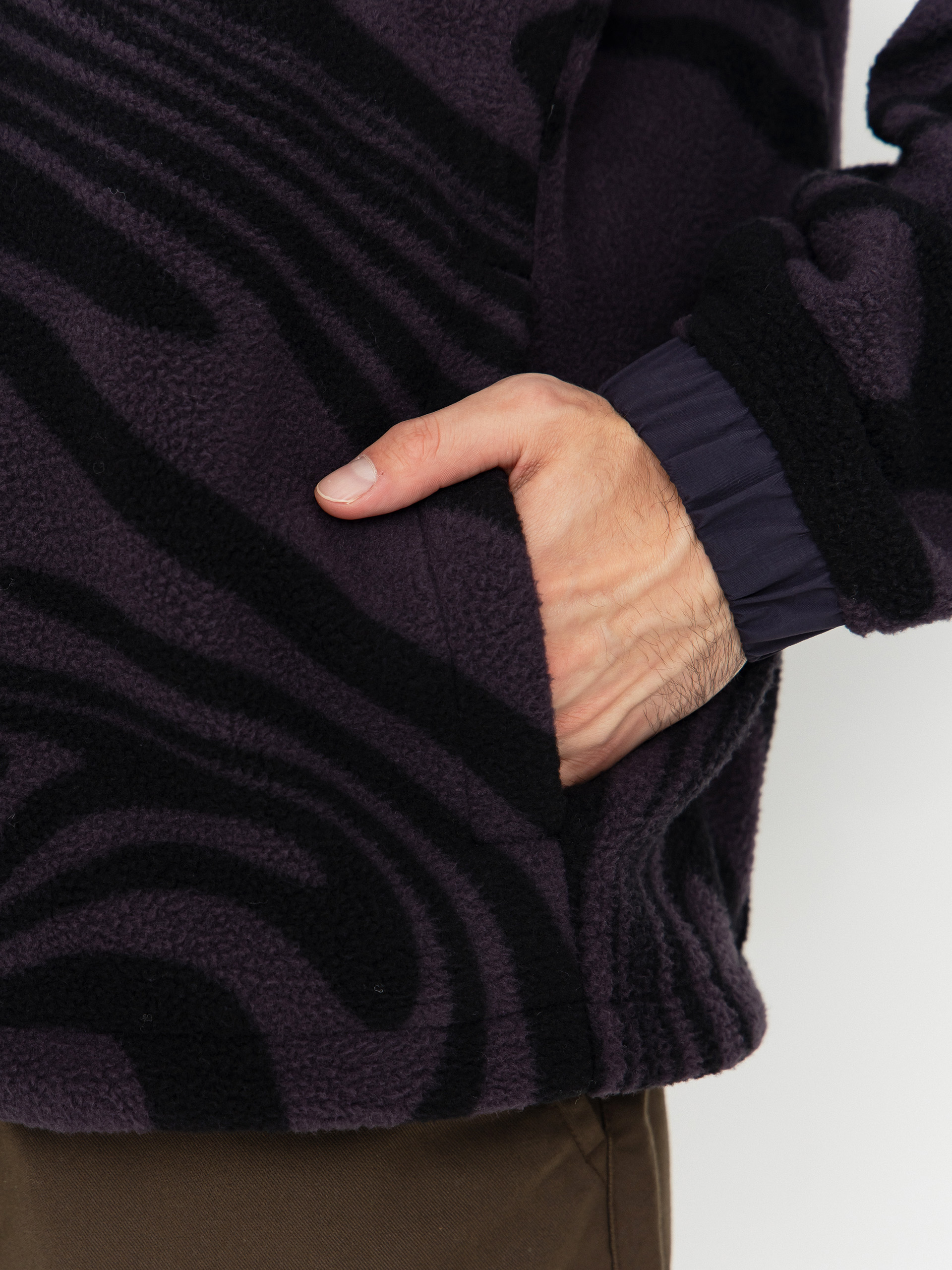 Pánsky Flísová mikina Helly Hansen Panorama Printed Pile Snap (black grape swirl aop)
