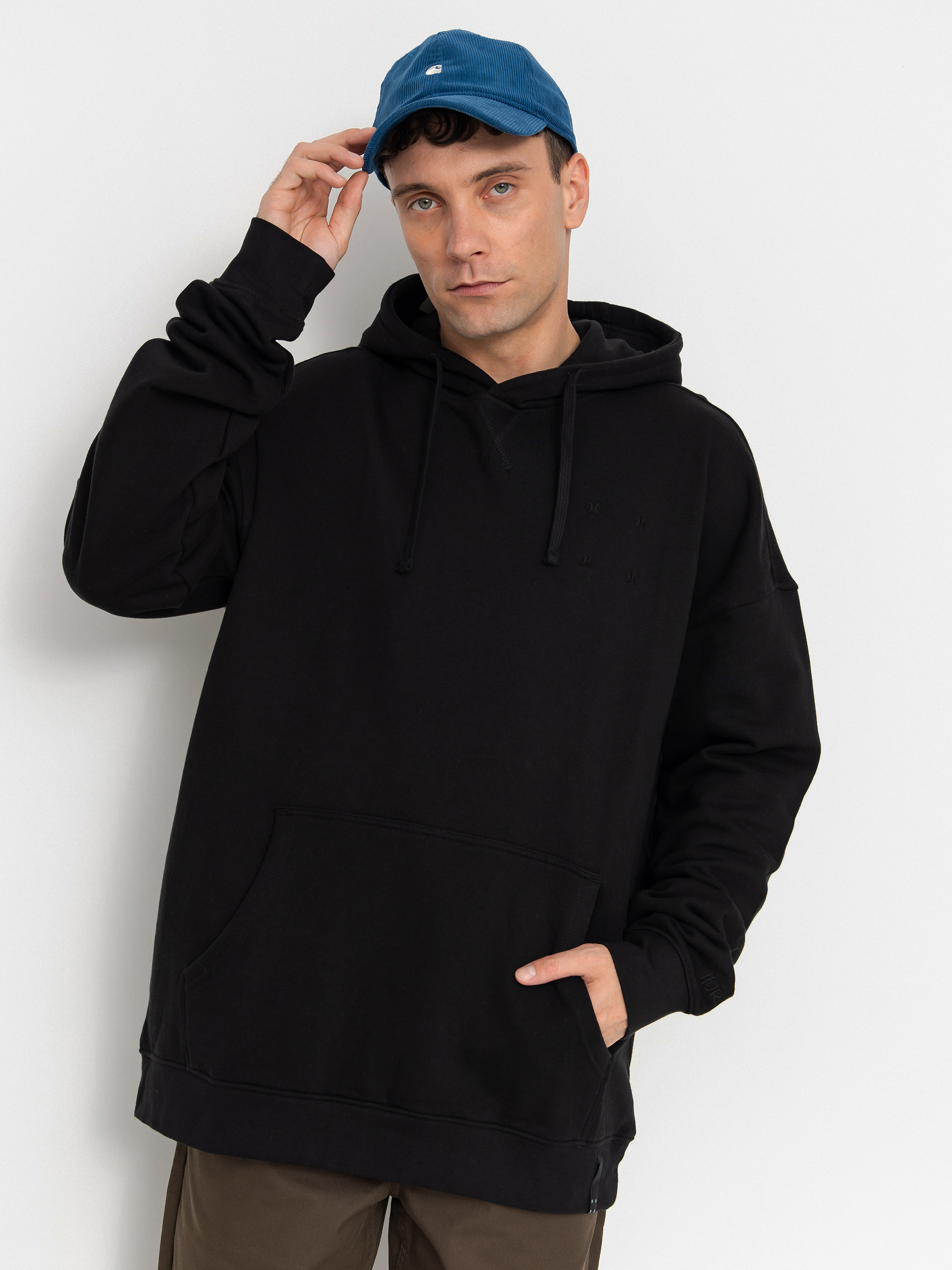 Mikina s kapucňou Hurley Bcnk8 Washed HD (black)