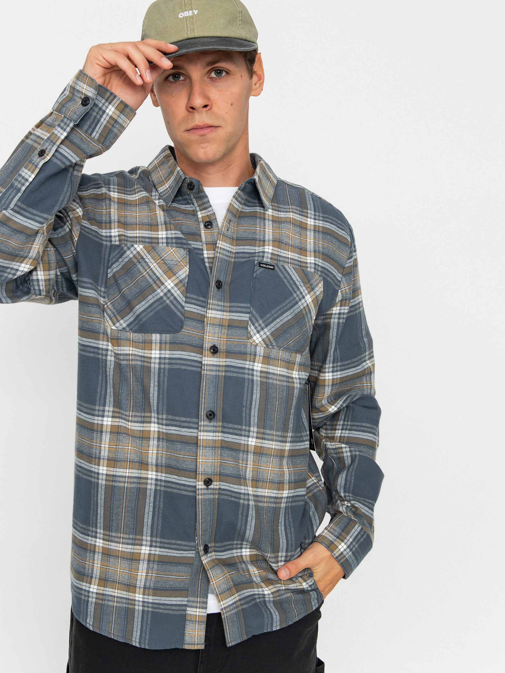 Košeľa Volcom Netastone Flannel (dark slate)