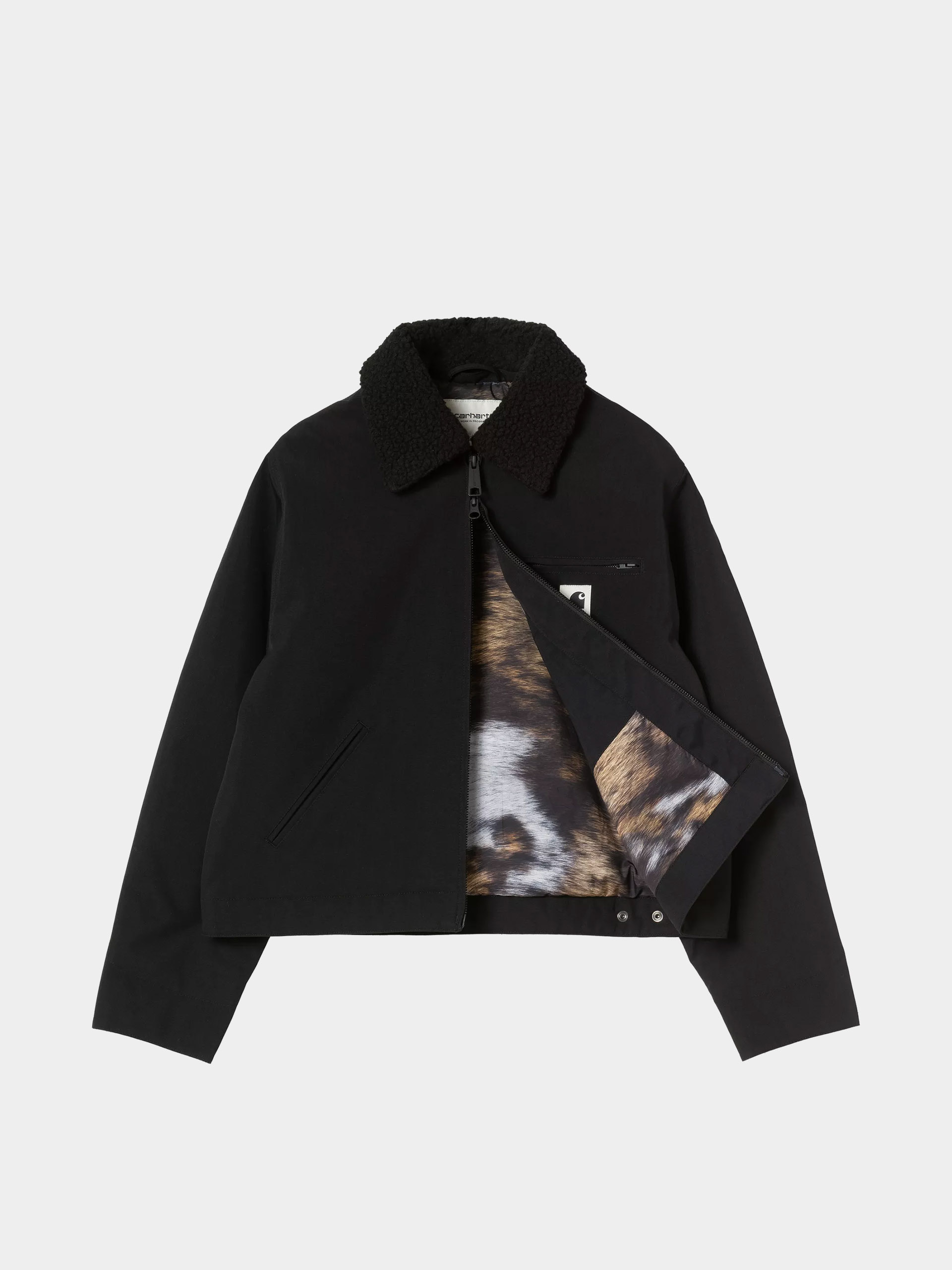 Bunda Carhartt WIP Newkirk Wmn (black/wild dog print)