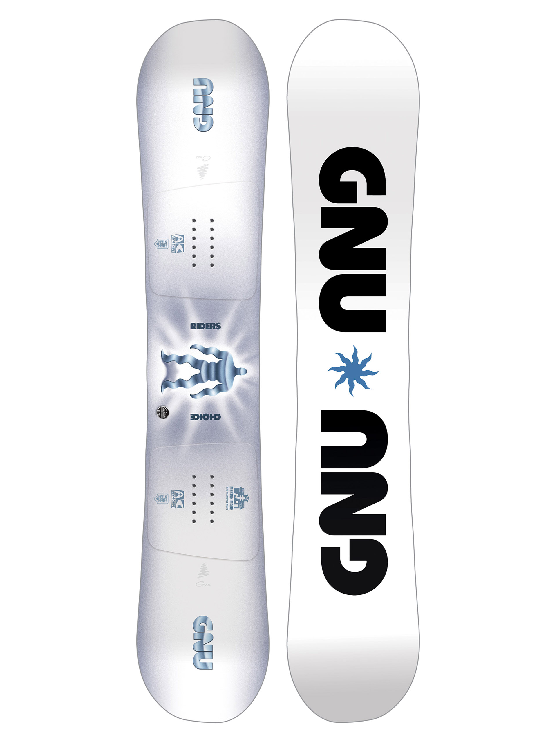 Snowboard Gnu Riders Choice (white/black)