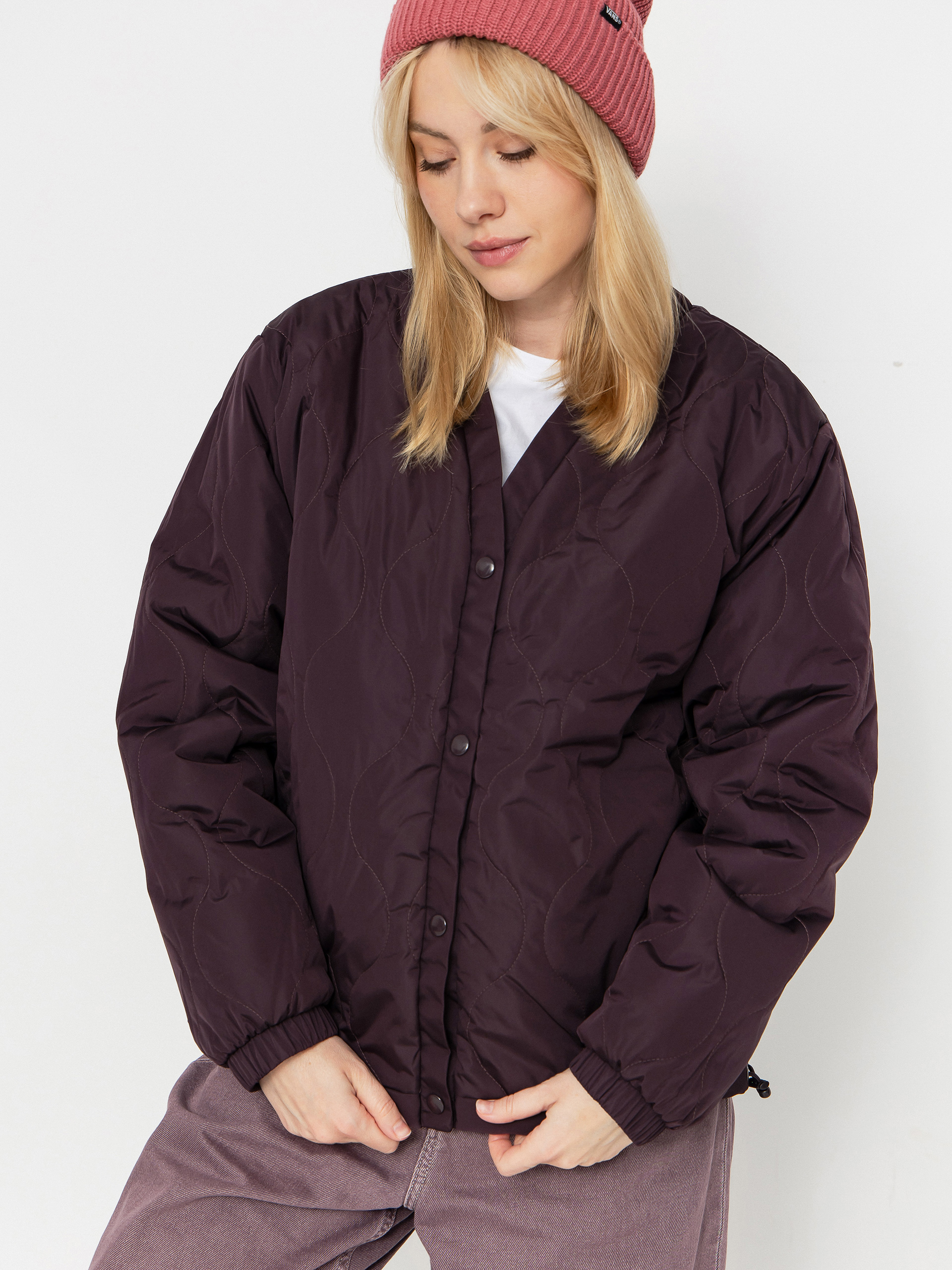 Kabát Vans Suffolk Cheetah Check Pile Coat Wmn