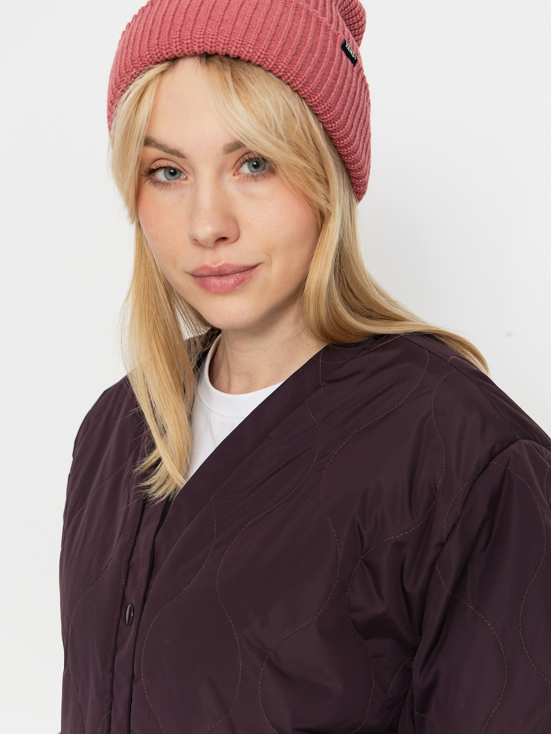 Kabát Vans Suffolk Cheetah Check Pile Coat Wmn (dark port)