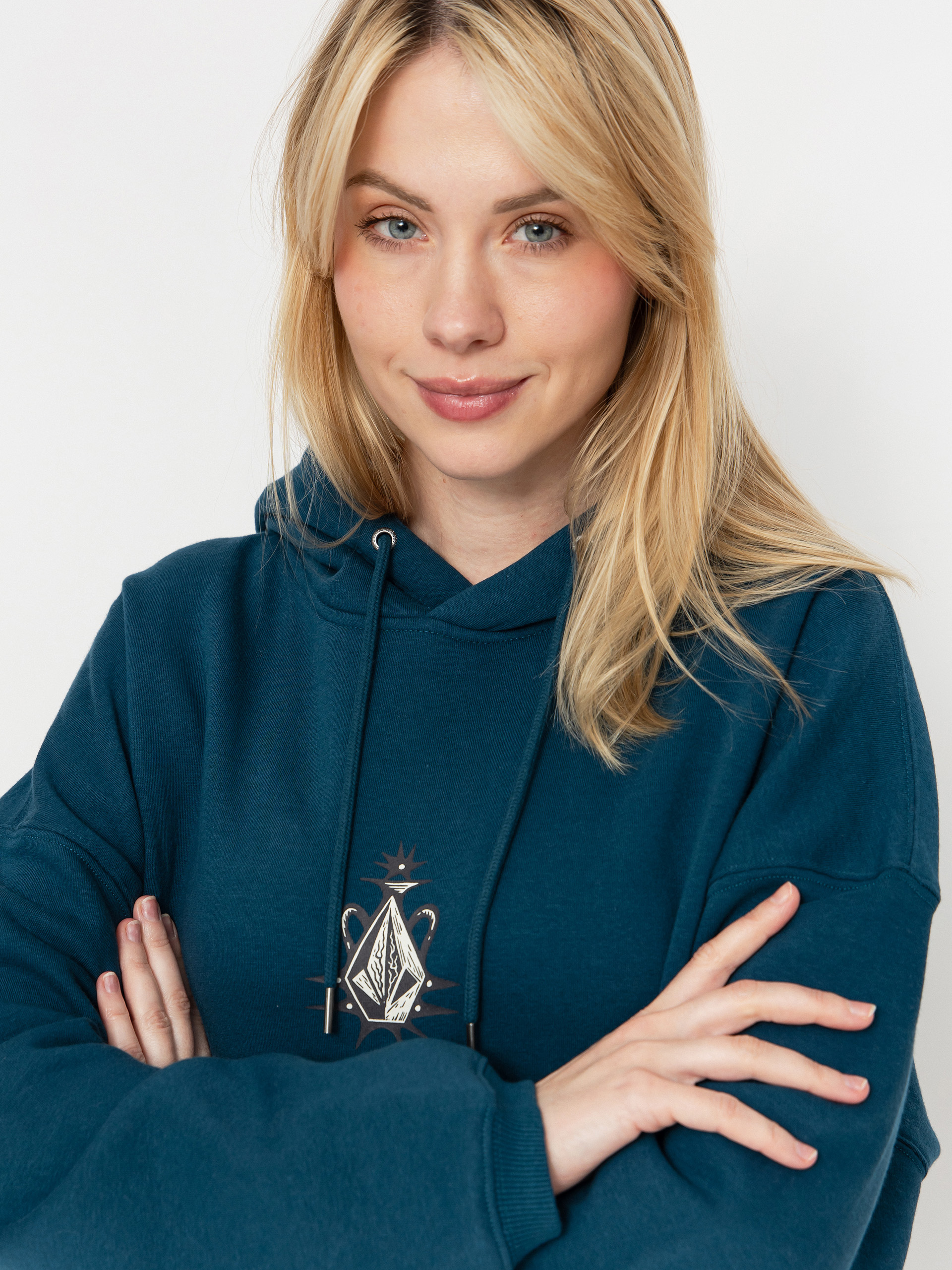 Mikina s kapucňou Volcom Fa Vaderetro HD Wmn (emerald green)