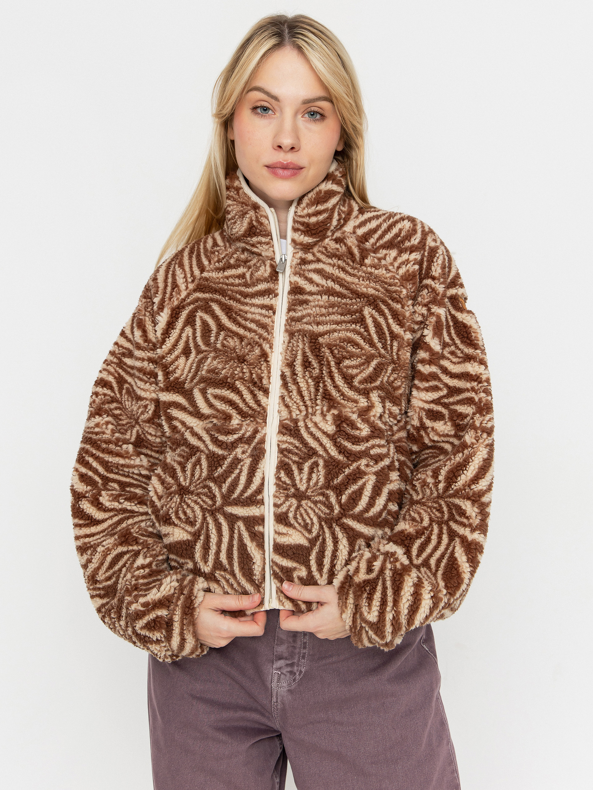 Flísová mikina Roxy Blurry Cloud Print Wmn (parchment animal floral big)