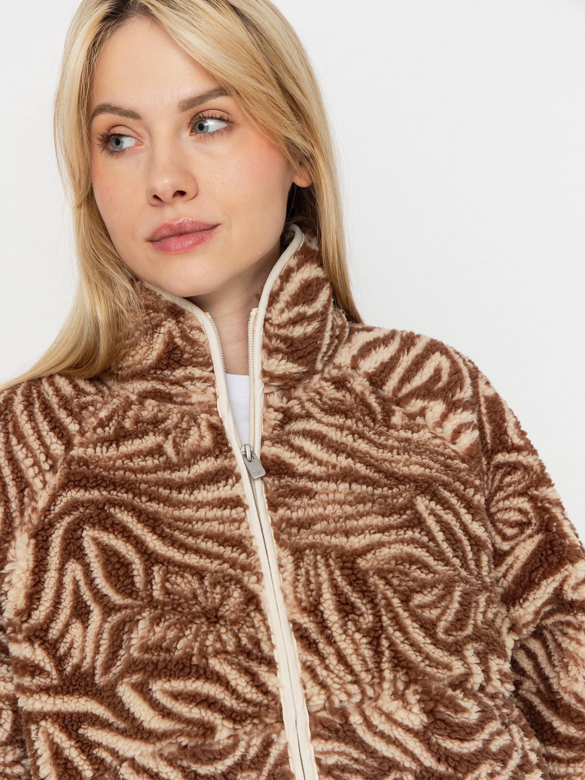 Dámsky Flísová mikina Roxy Blurry Cloud Print (parchment animal floral big)