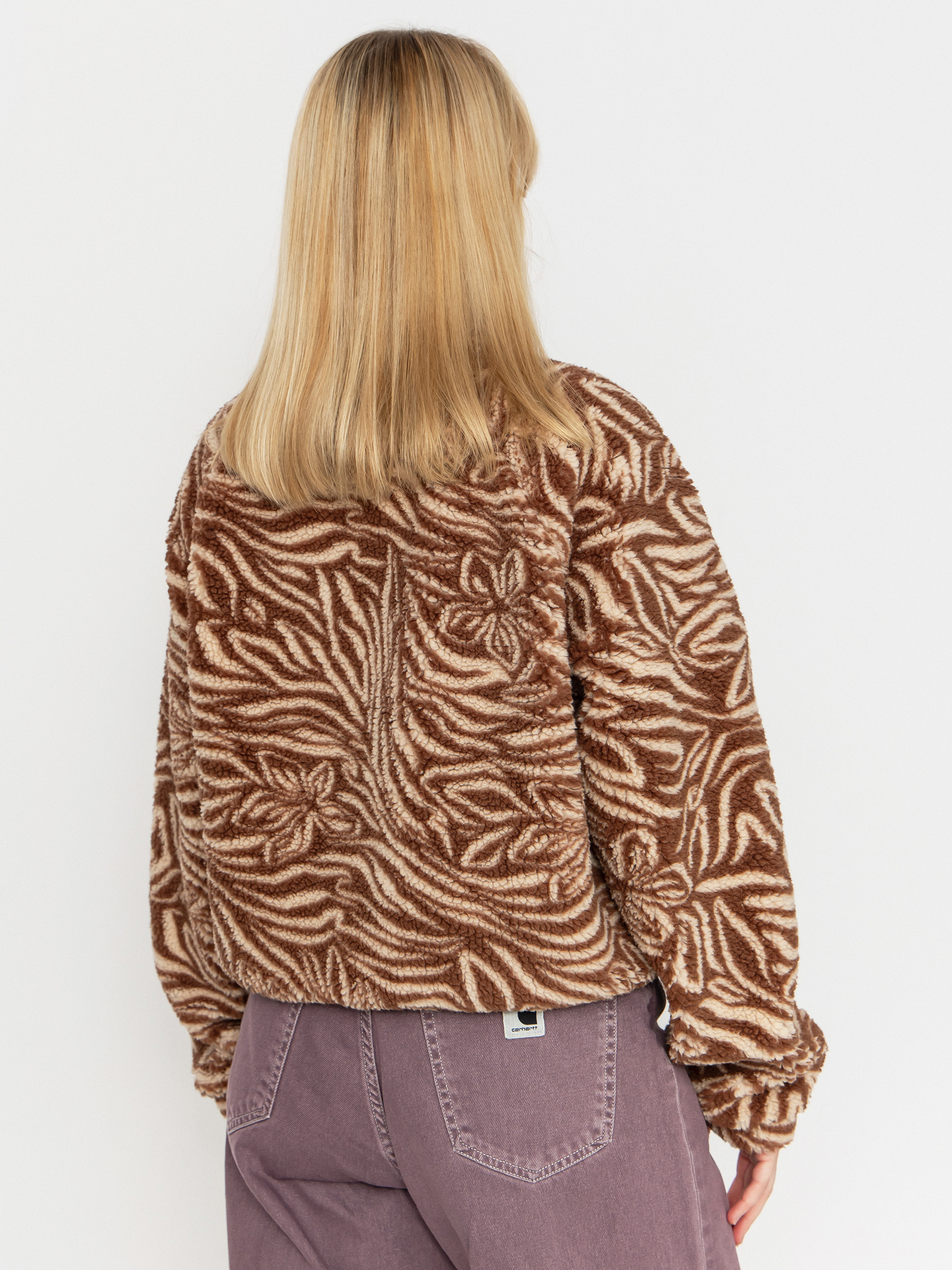 Dámsky Flísová mikina Roxy Blurry Cloud Print (parchment animal floral big)