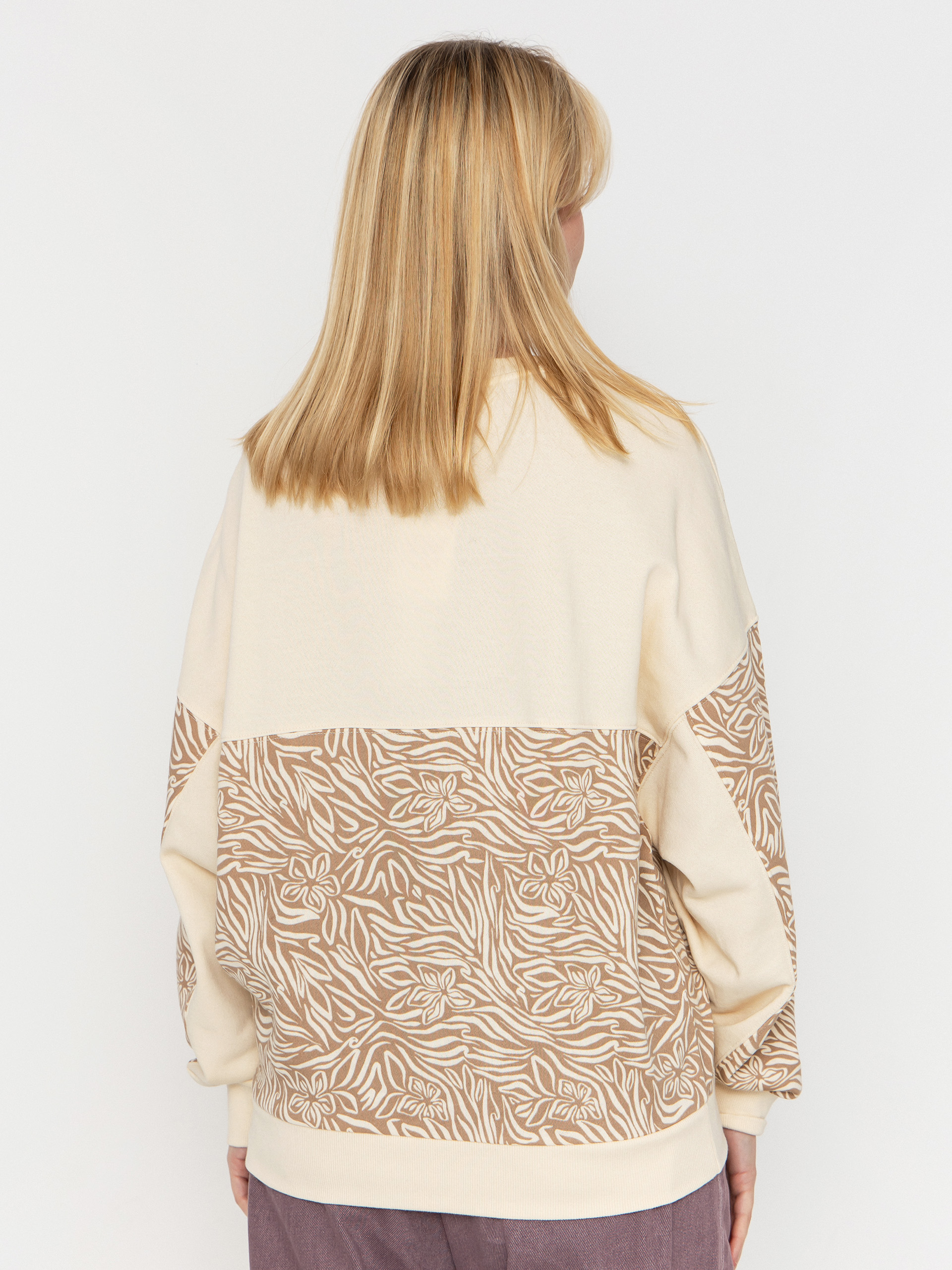 Mikina Roxy Gone Wild Block Wmn (parchment animal floral)