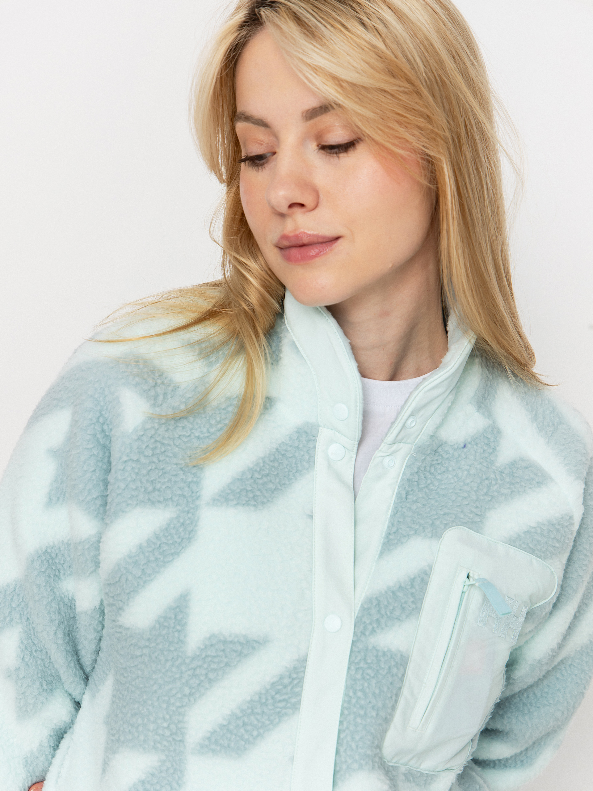 Dámsky Flísová mikina Helly Hansen Imperial Printed Pile Snap (icicle houndstooth aop)