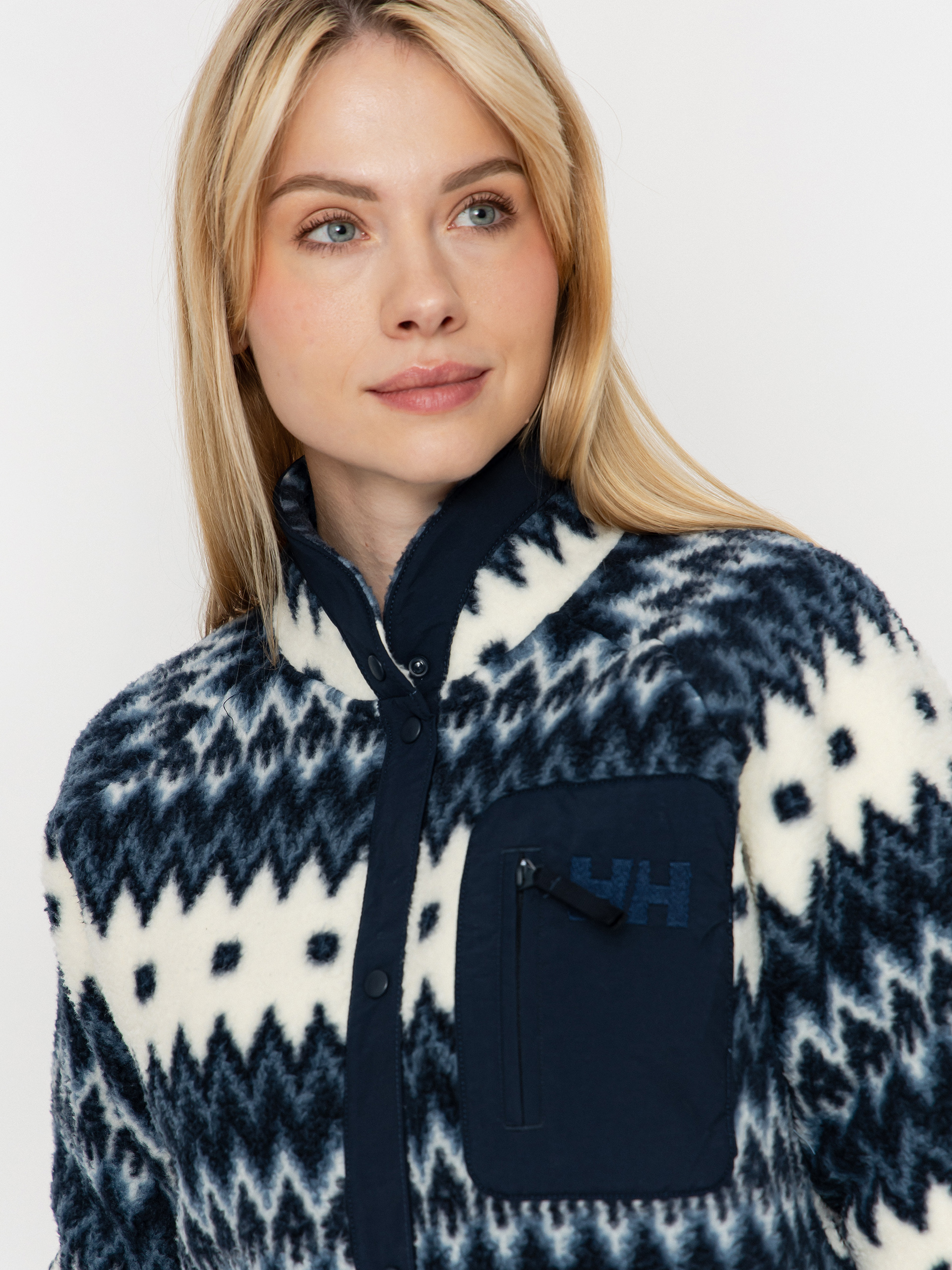 Dámsky Flísová mikina Helly Hansen Imperial Printed Pile Snap (navy nordic aop)