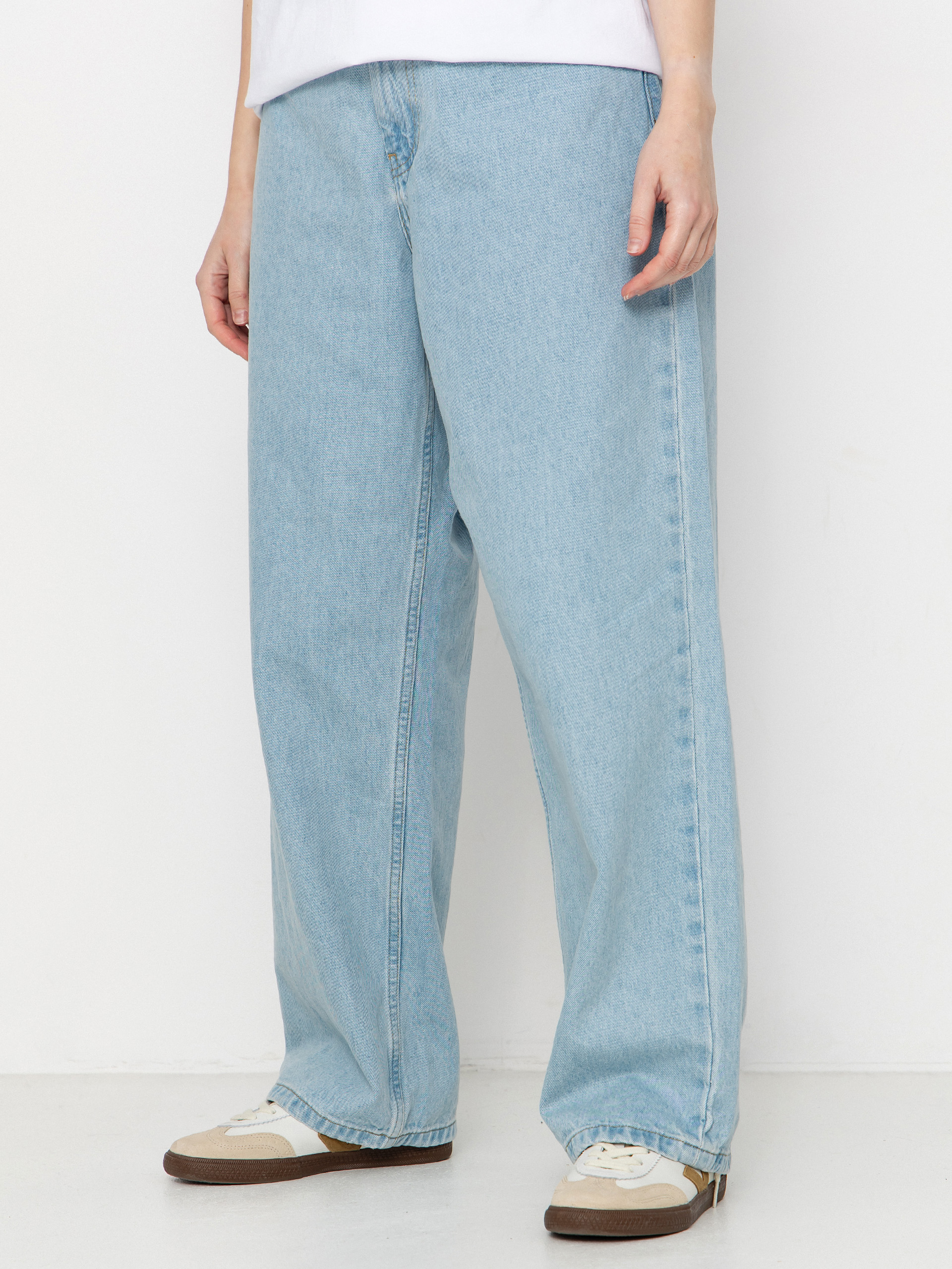 Nohavice Carhartt WIP Brandon Wmn (blue/heavy stone bleached)