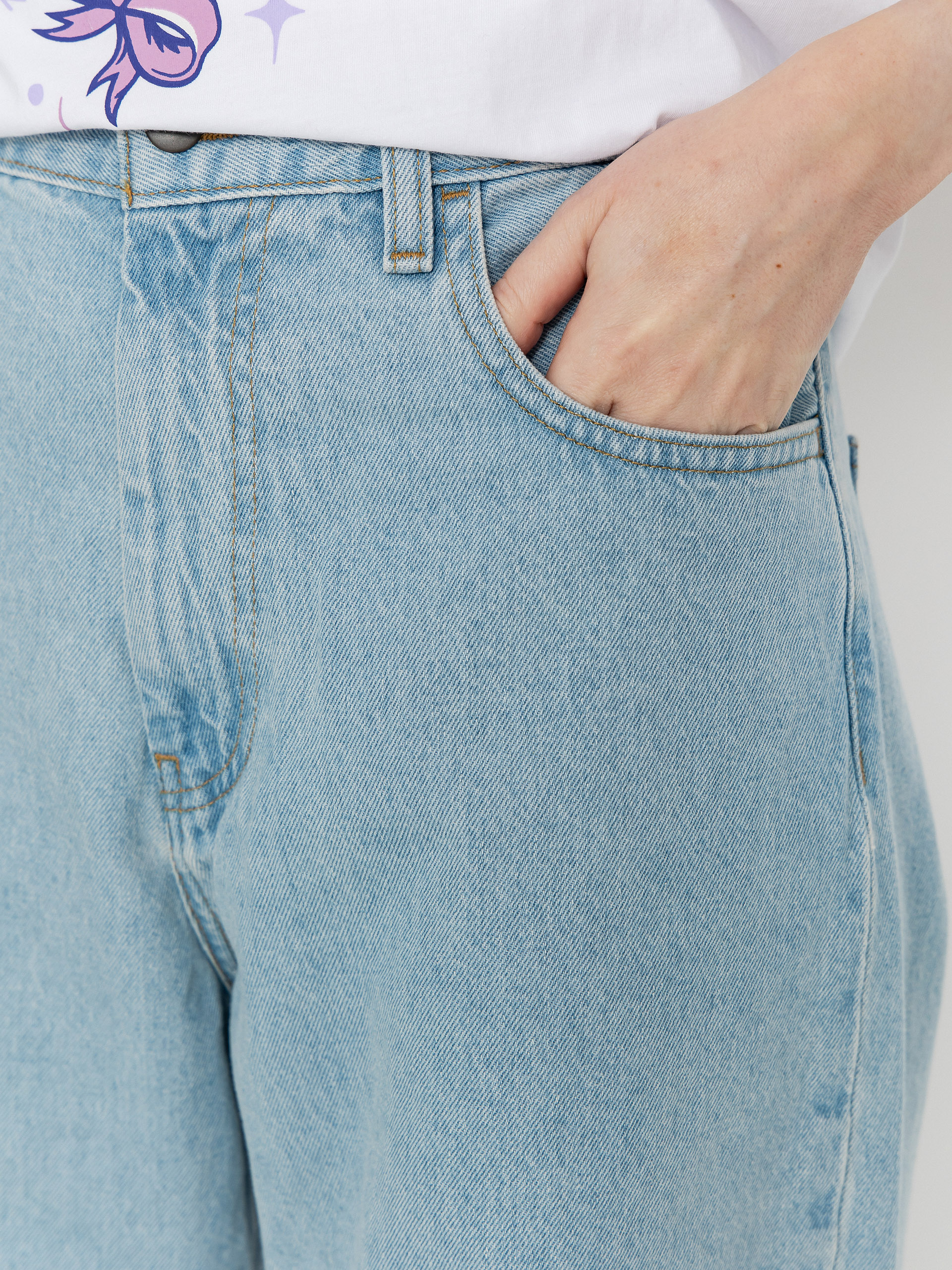 Nohavice Carhartt WIP Brandon Wmn (blue/heavy stone bleached)