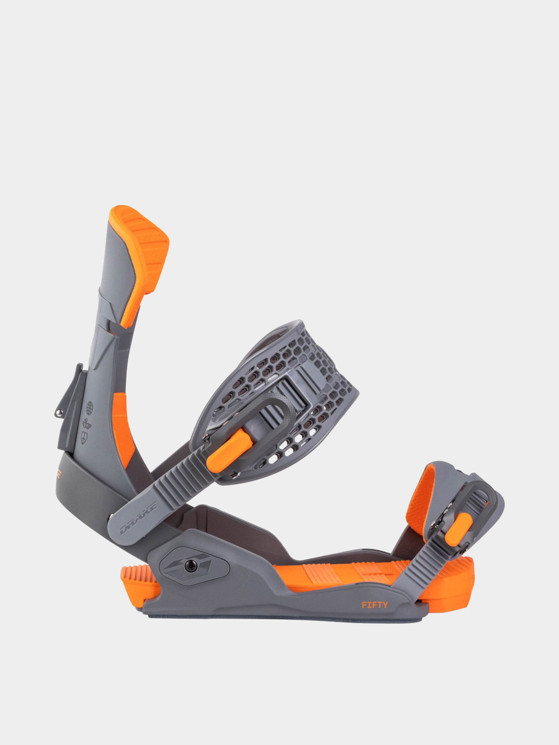Pánske Snowboardové viazanie Drake Fifty (dark grey/orange)