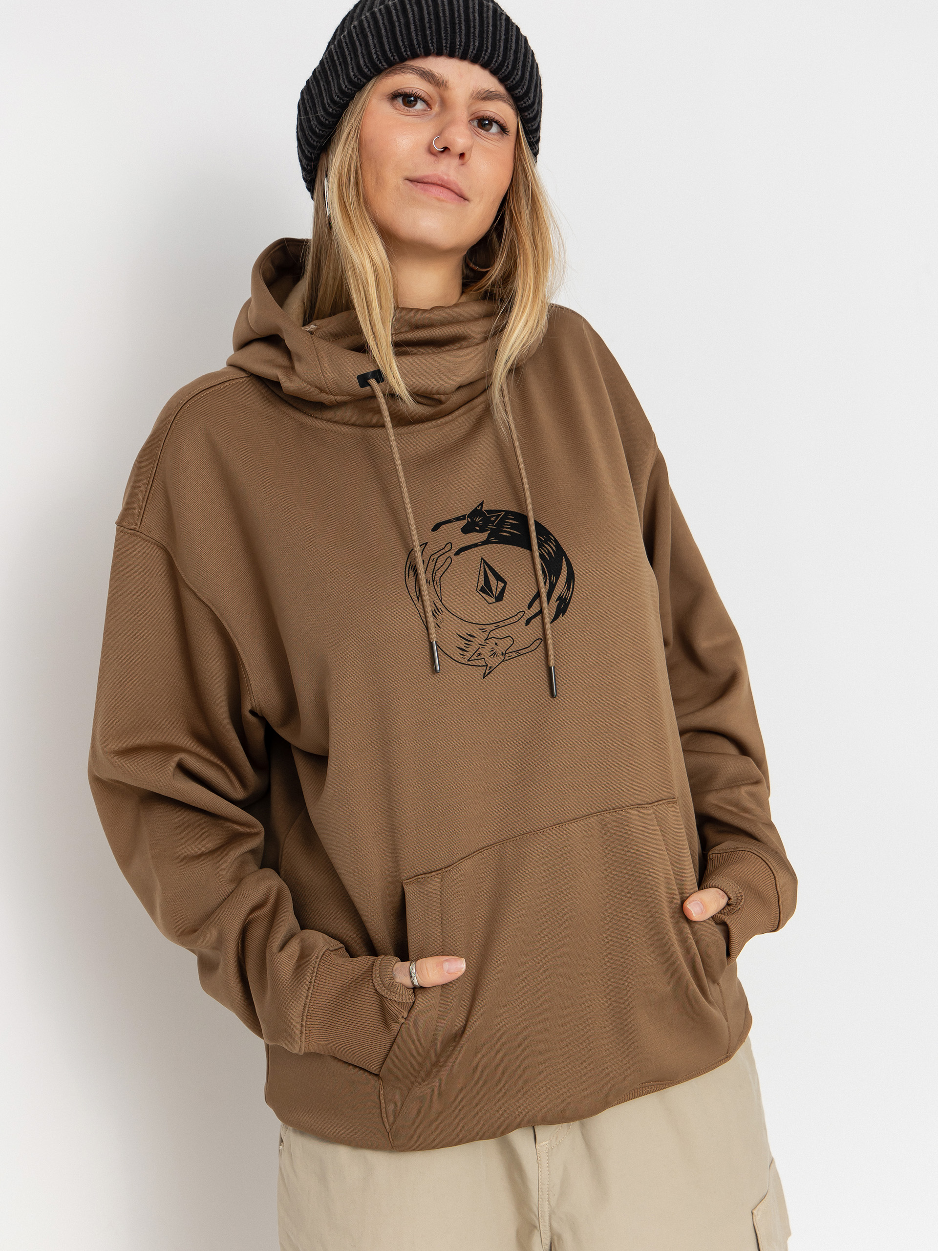 Mikina s kapucňou Volcom Riding Hydro HD Wmn (bronze)