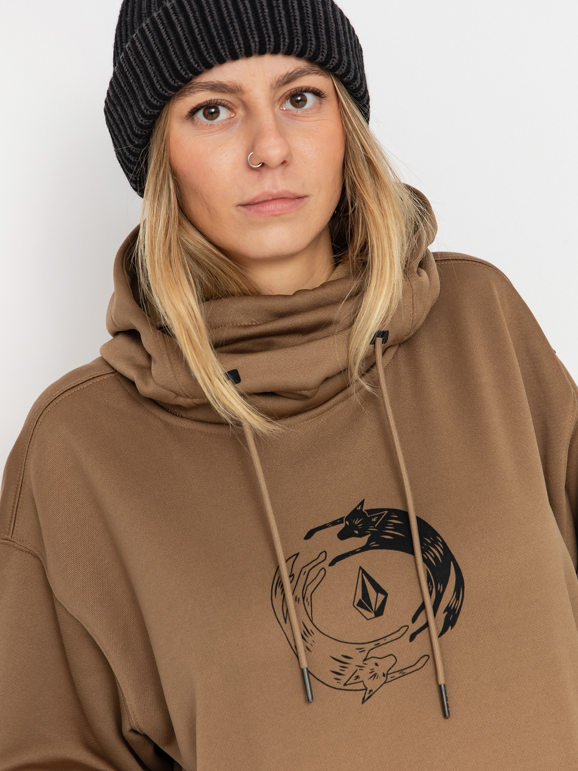 Mikina s kapucňou Volcom Riding Hydro HD Wmn (bronze)