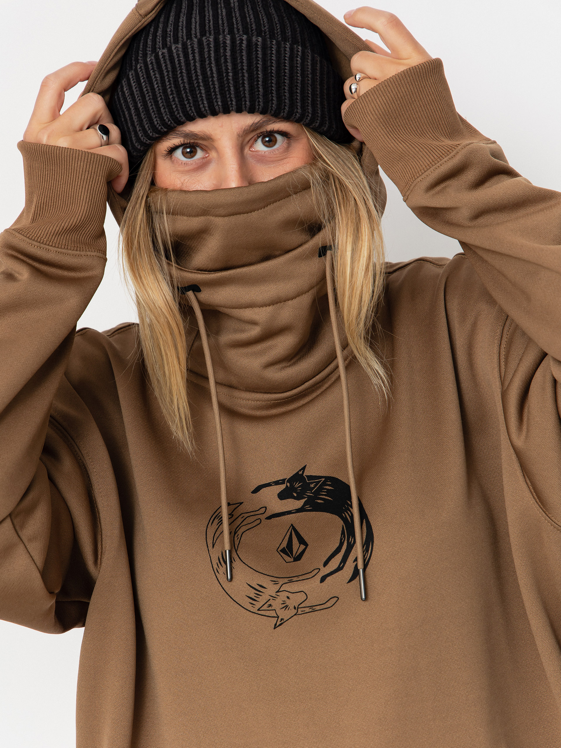Mikina s kapucňou Volcom Riding Hydro HD Wmn (bronze)