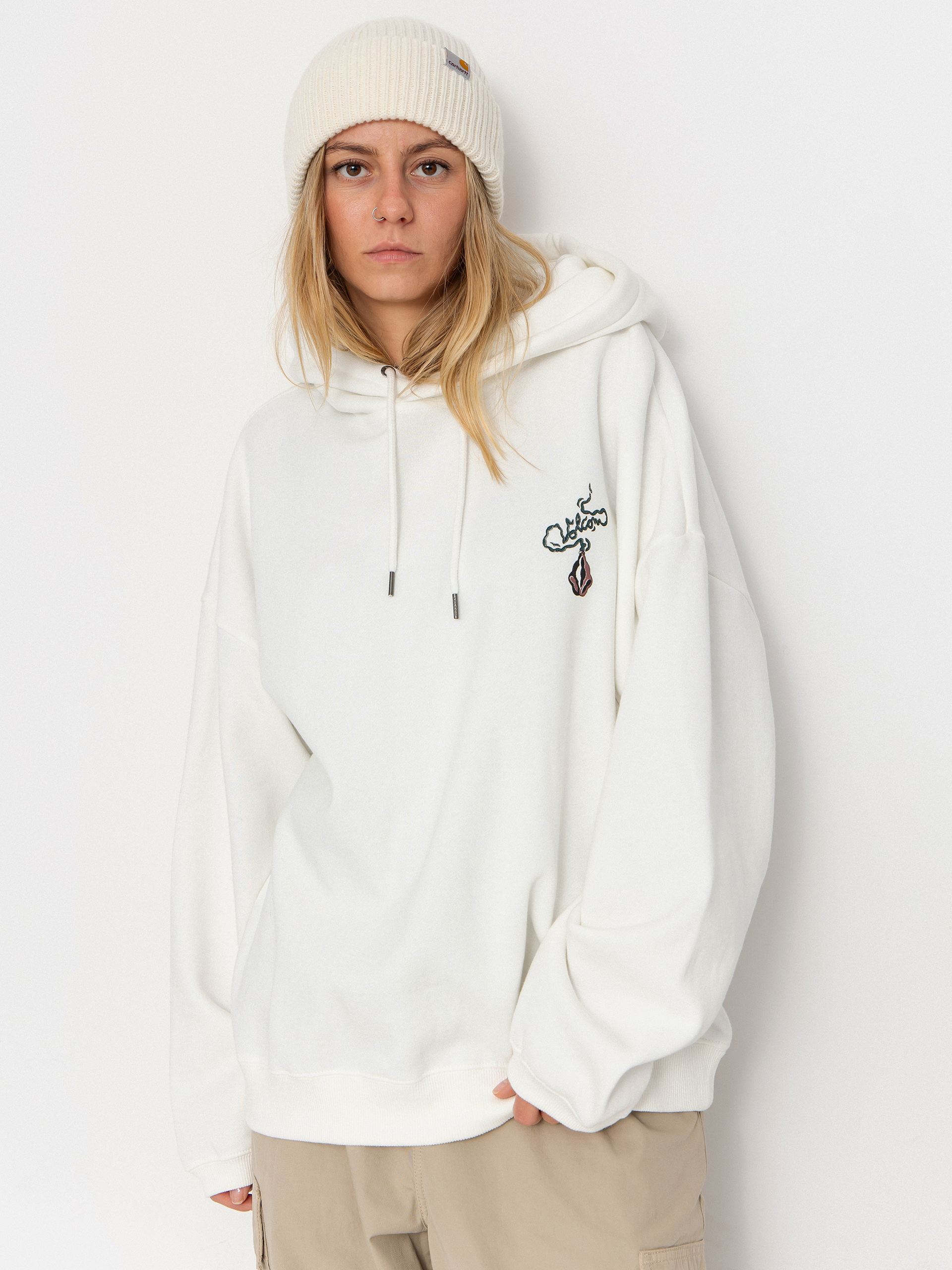 Mikina s kapucňou Volcom Radical Daze HD Wmn (star white)