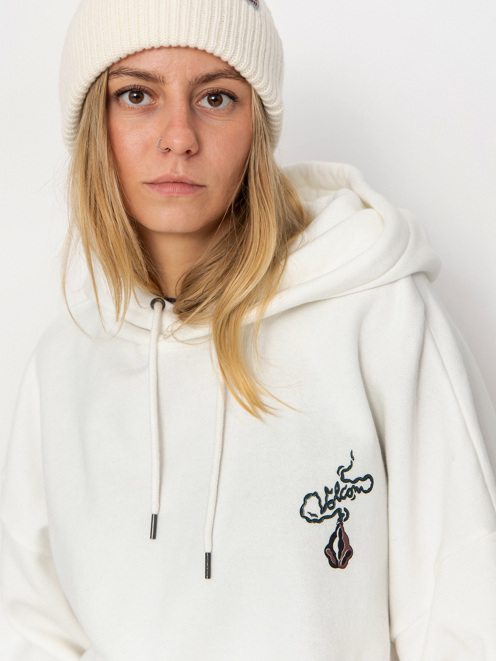Mikina s kapucňou Volcom Radical Daze HD Wmn (star white)