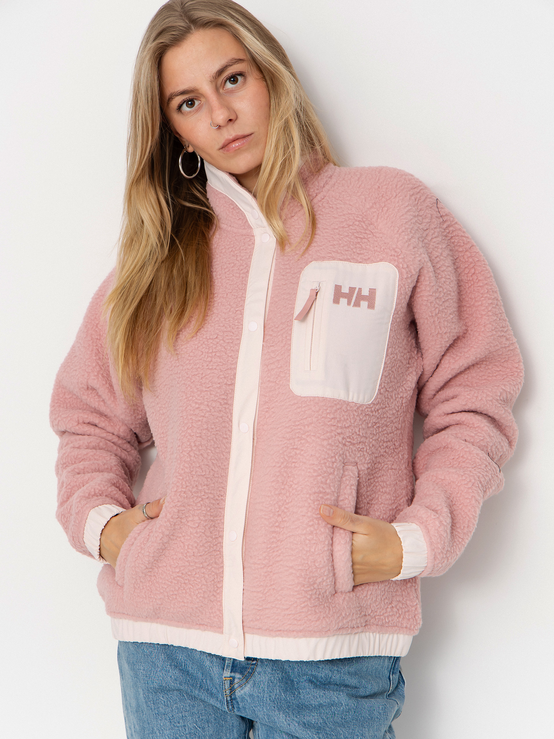 Flu00edsovu00e1 mikina Helly Hansen Imperial Pile Snap Wmn (pink salt)