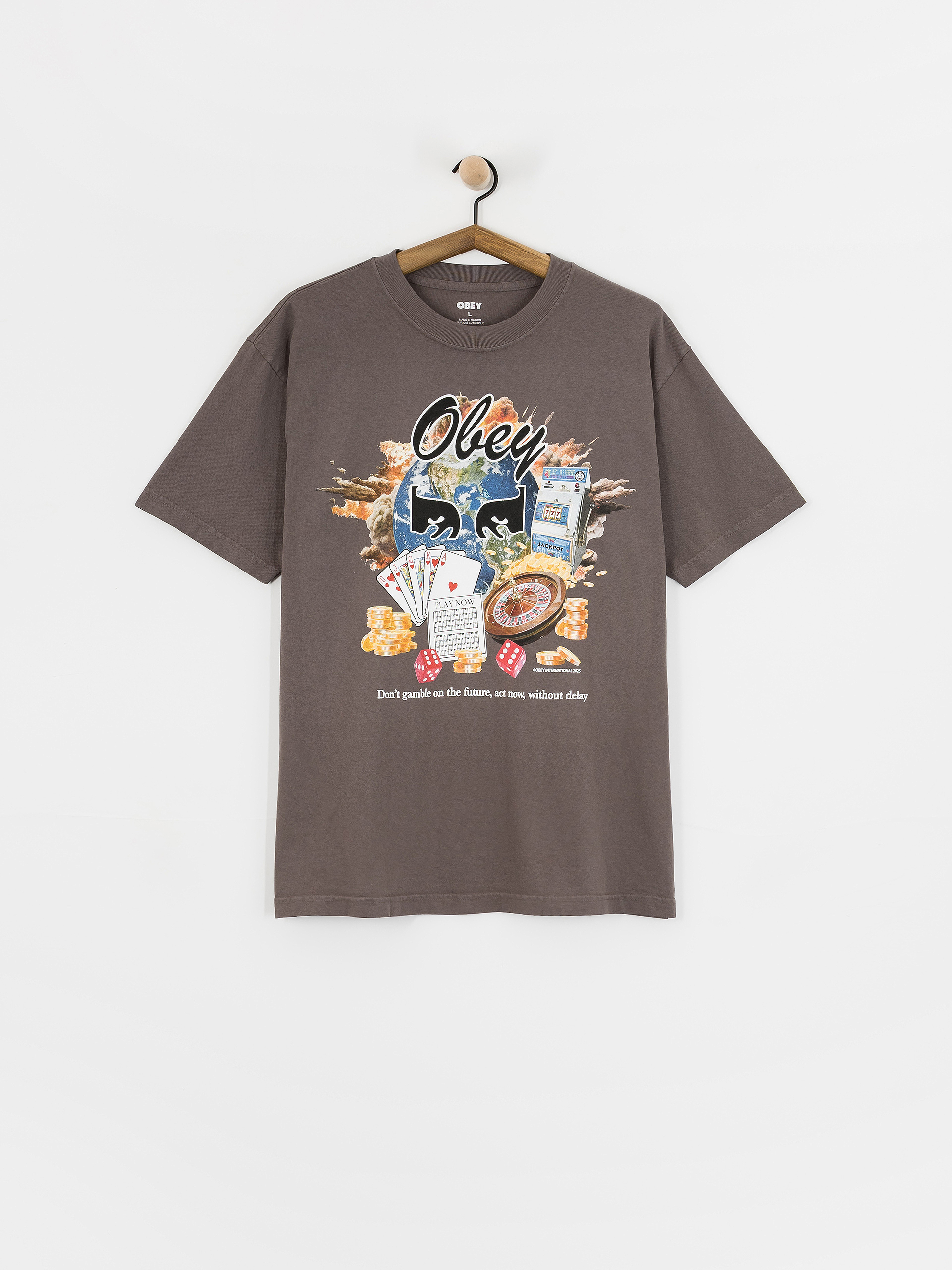 Tričko OBEY Obey Act Now (pigment dusty black)