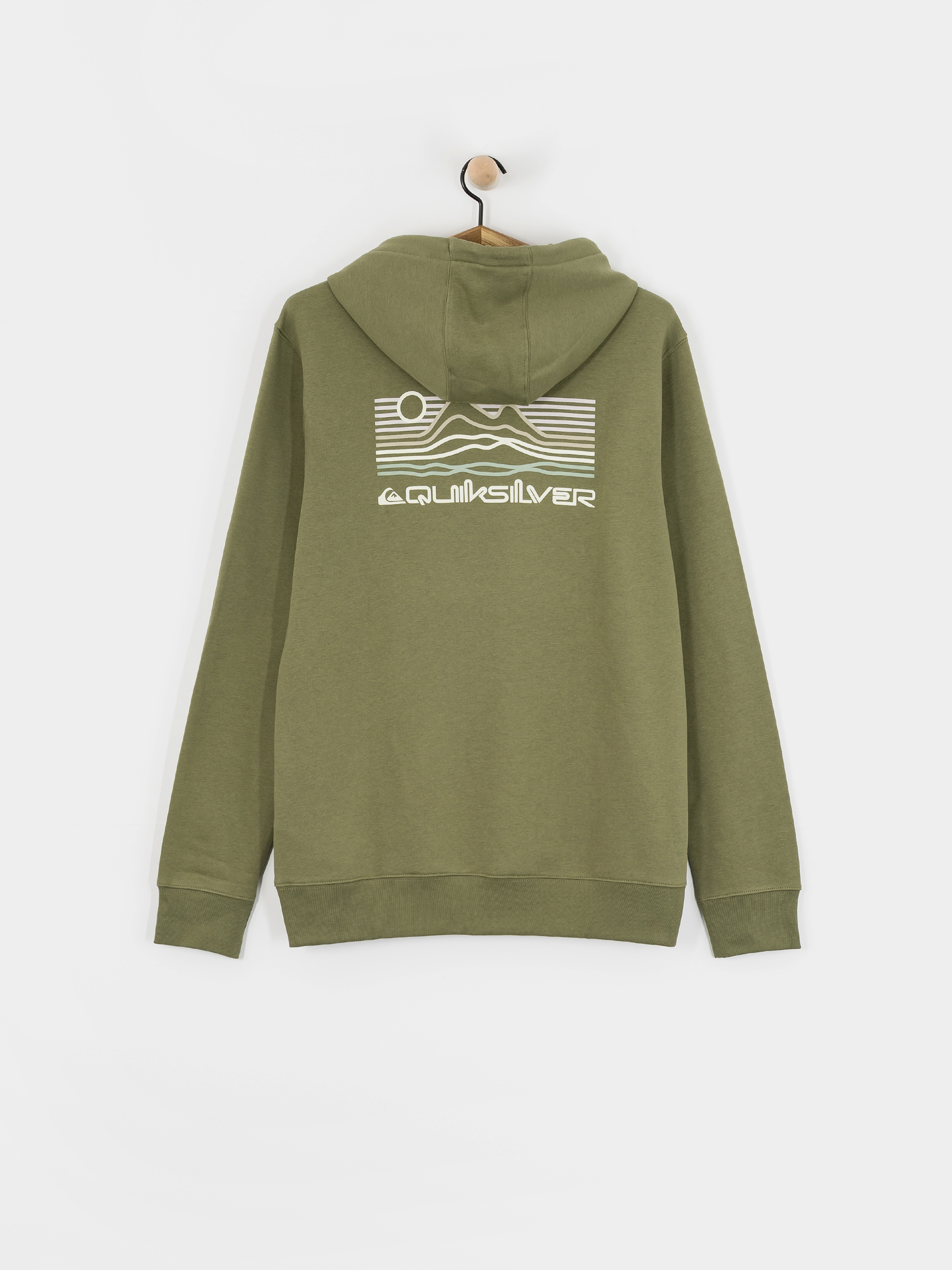 Mikina s kapucňou Quiksilver Light Waves HD (loden green)