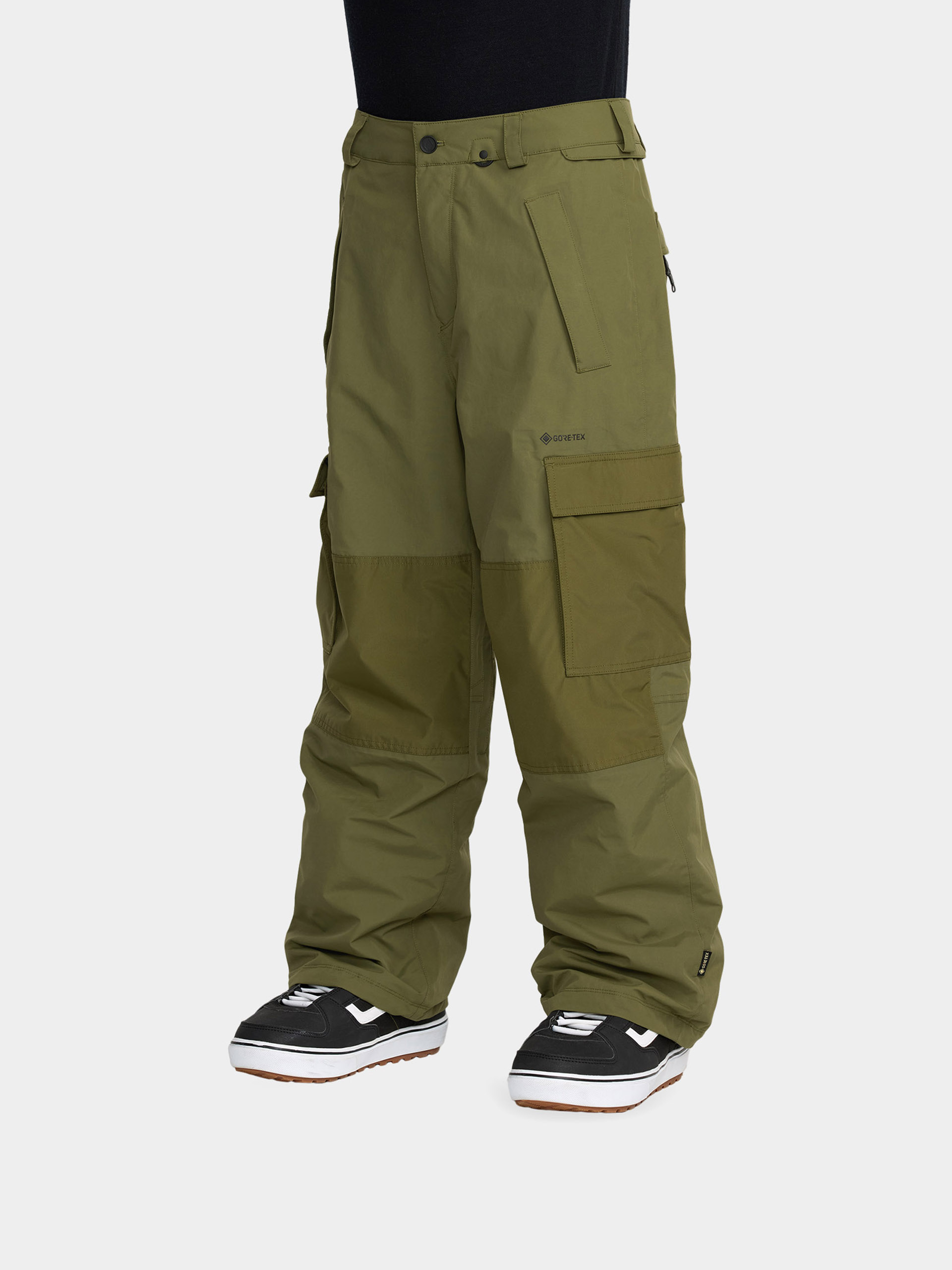 Pánske Snowboardové nohavice Volcom Longo Gore Tex (dark olive)