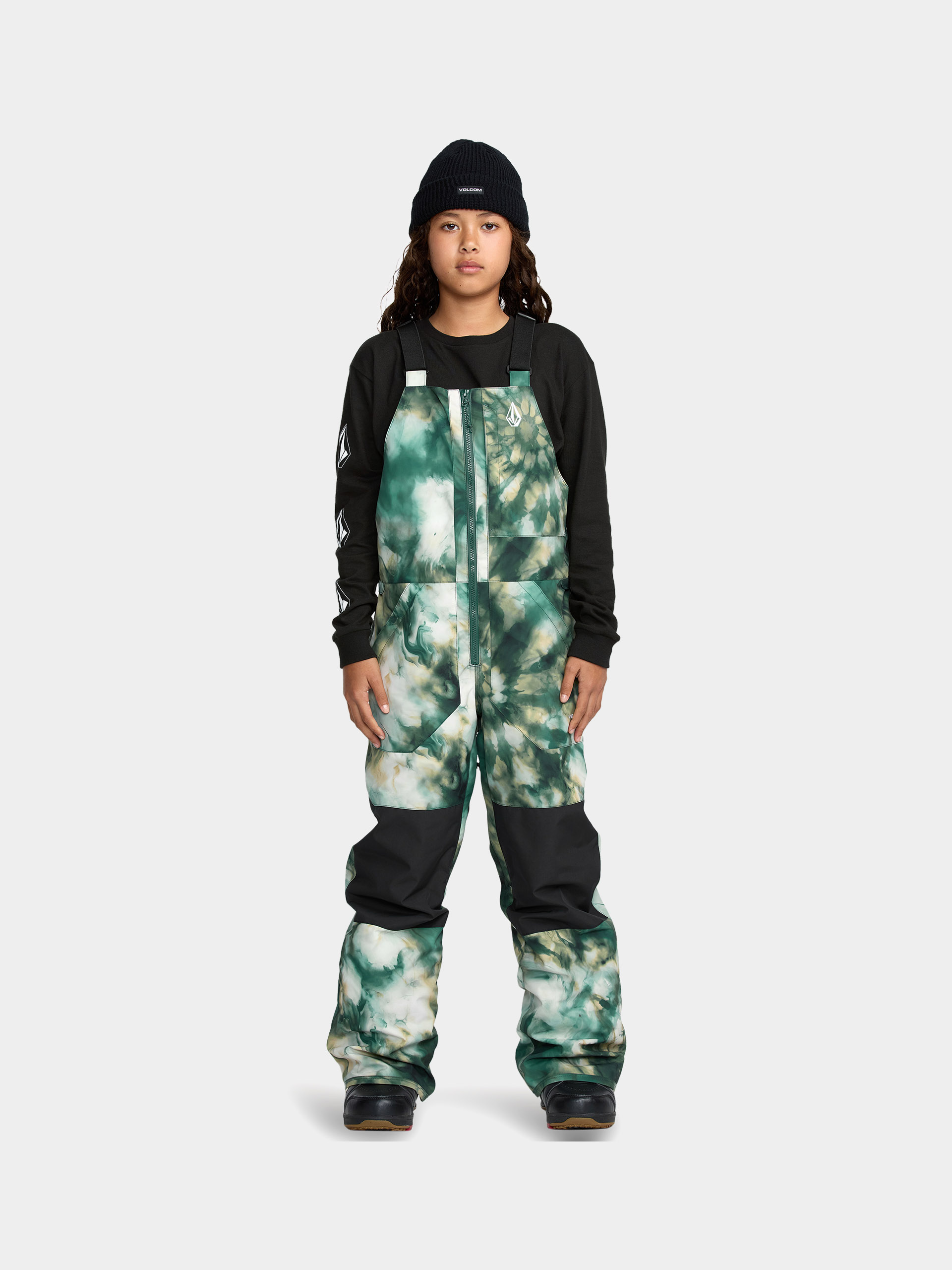 Snowboardové nohavice Volcom Barkley Ins Bib Overall JR (green)