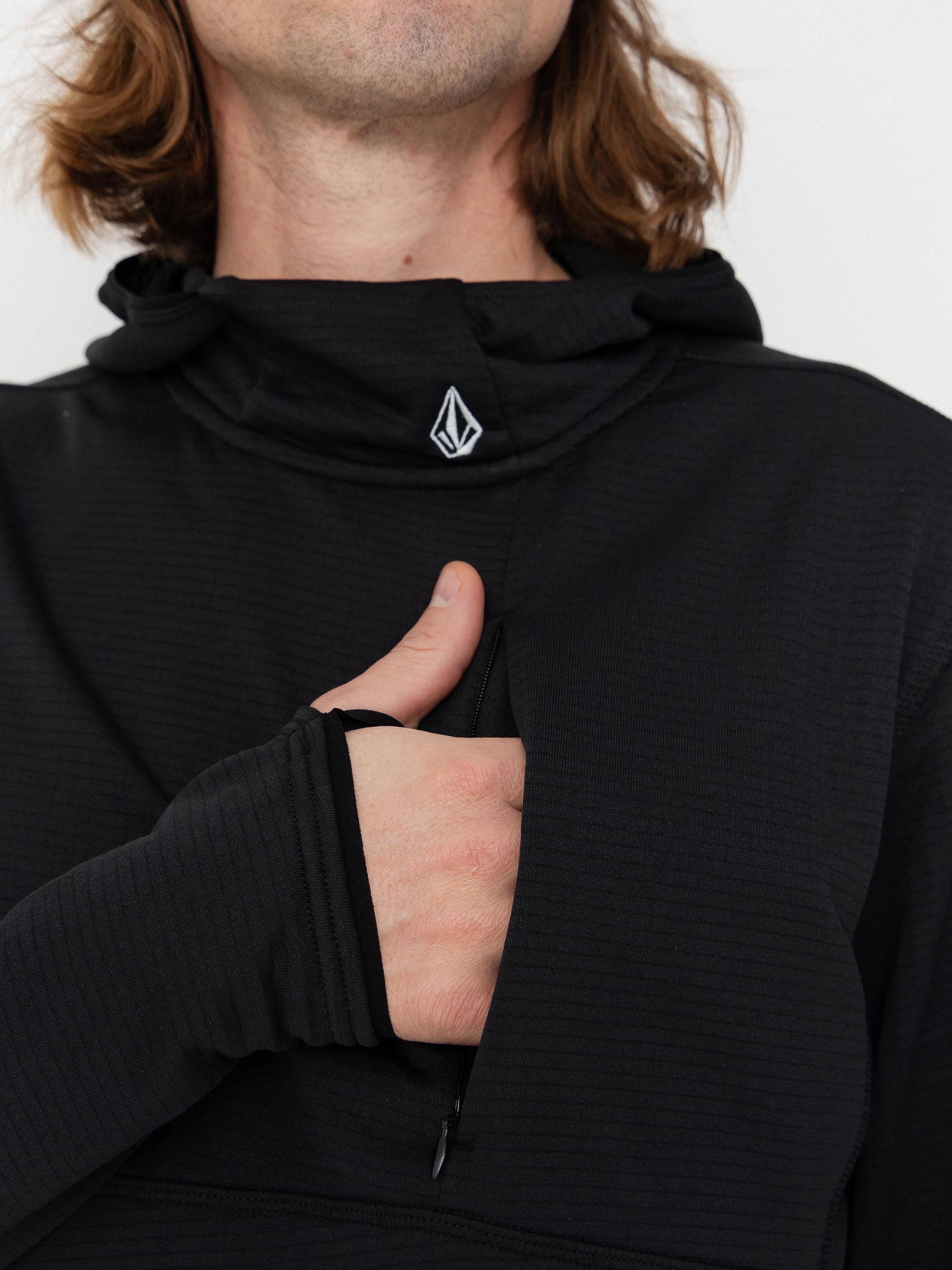 Pánska Mikina s kapucňou Volcom Gridlock HD (black)