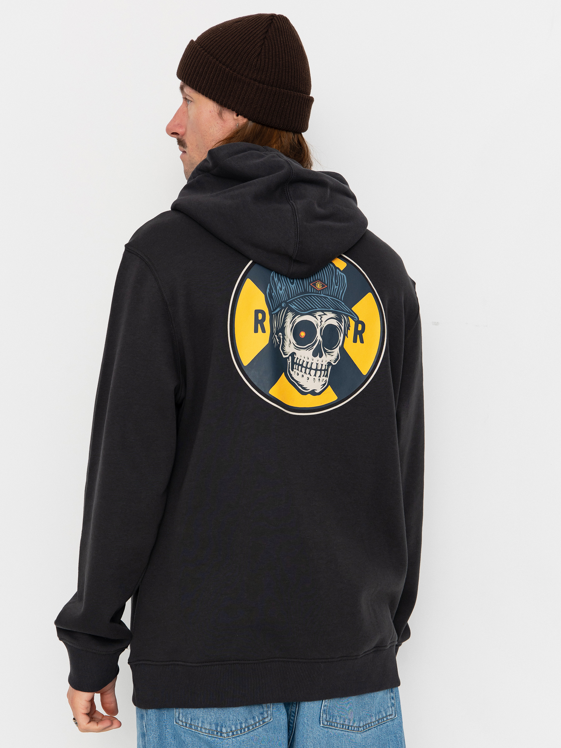 Mikina s kapucňou Element Timber Signs HD (off black)