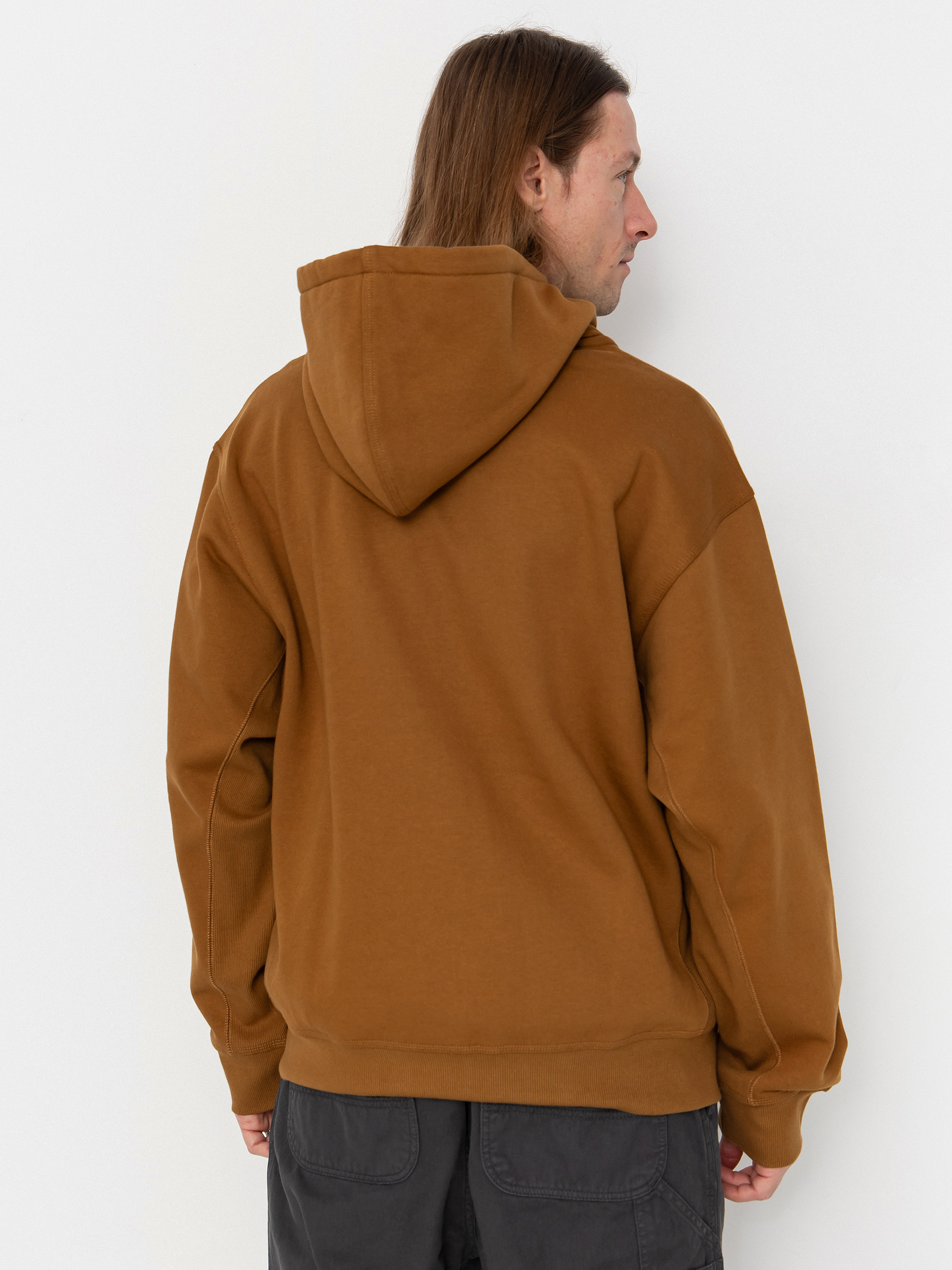 Mikina s kapucňou Carhartt WIP American Script ZHD (hamilton brown)